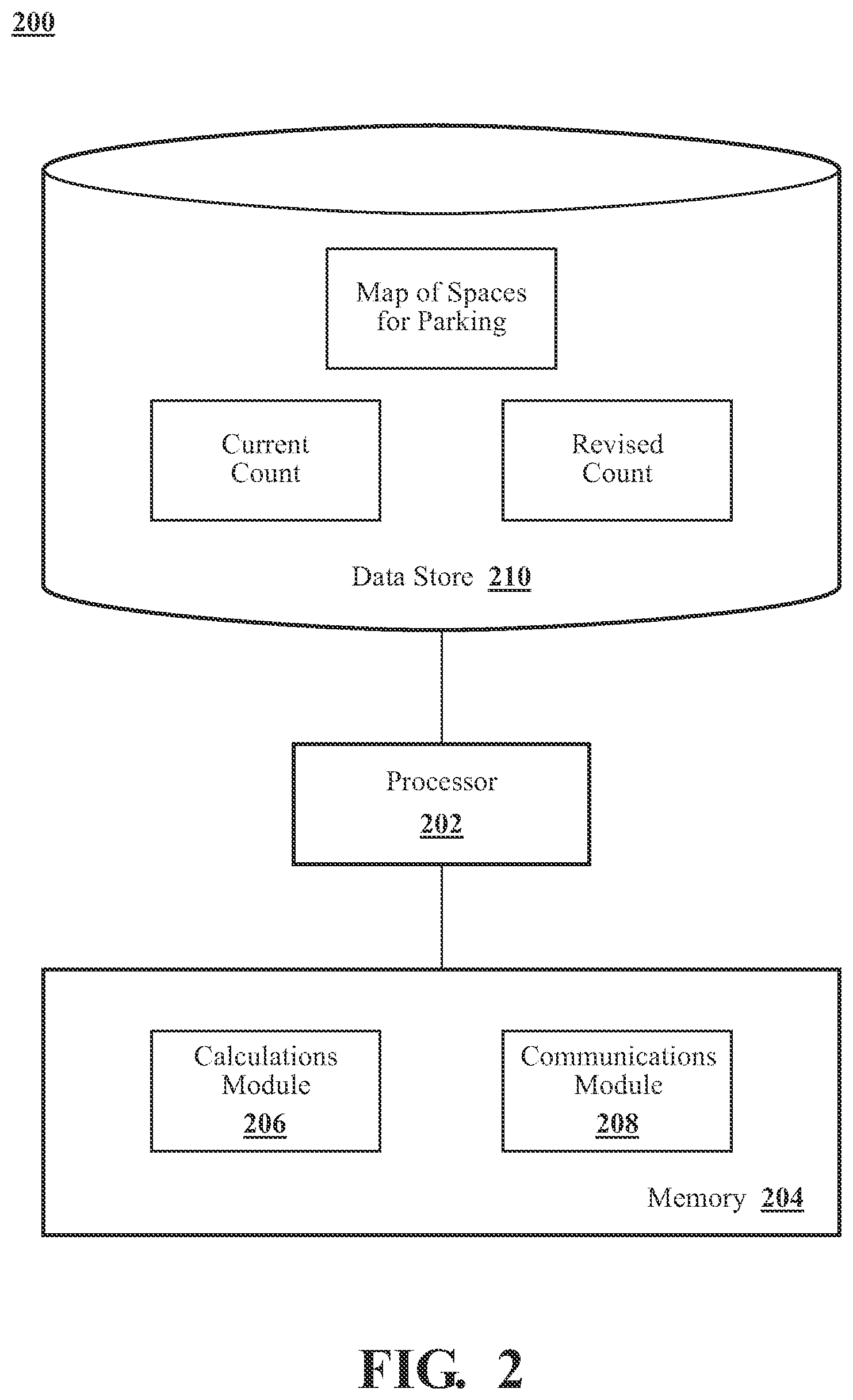 Patent US12106666 Figure 2 – Communicating information about parking space availability
