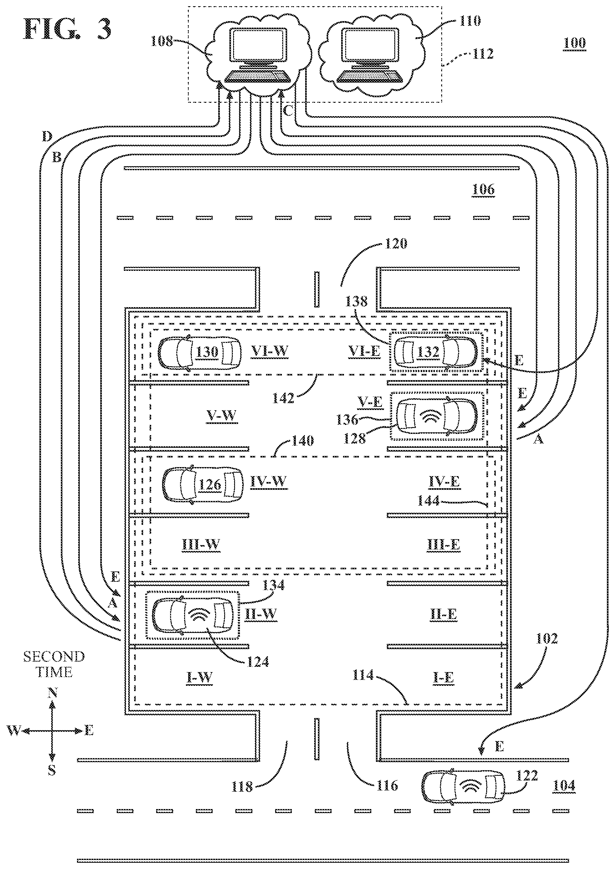 Patent US12106666 Figure 3 – Communicating information about parking space availability