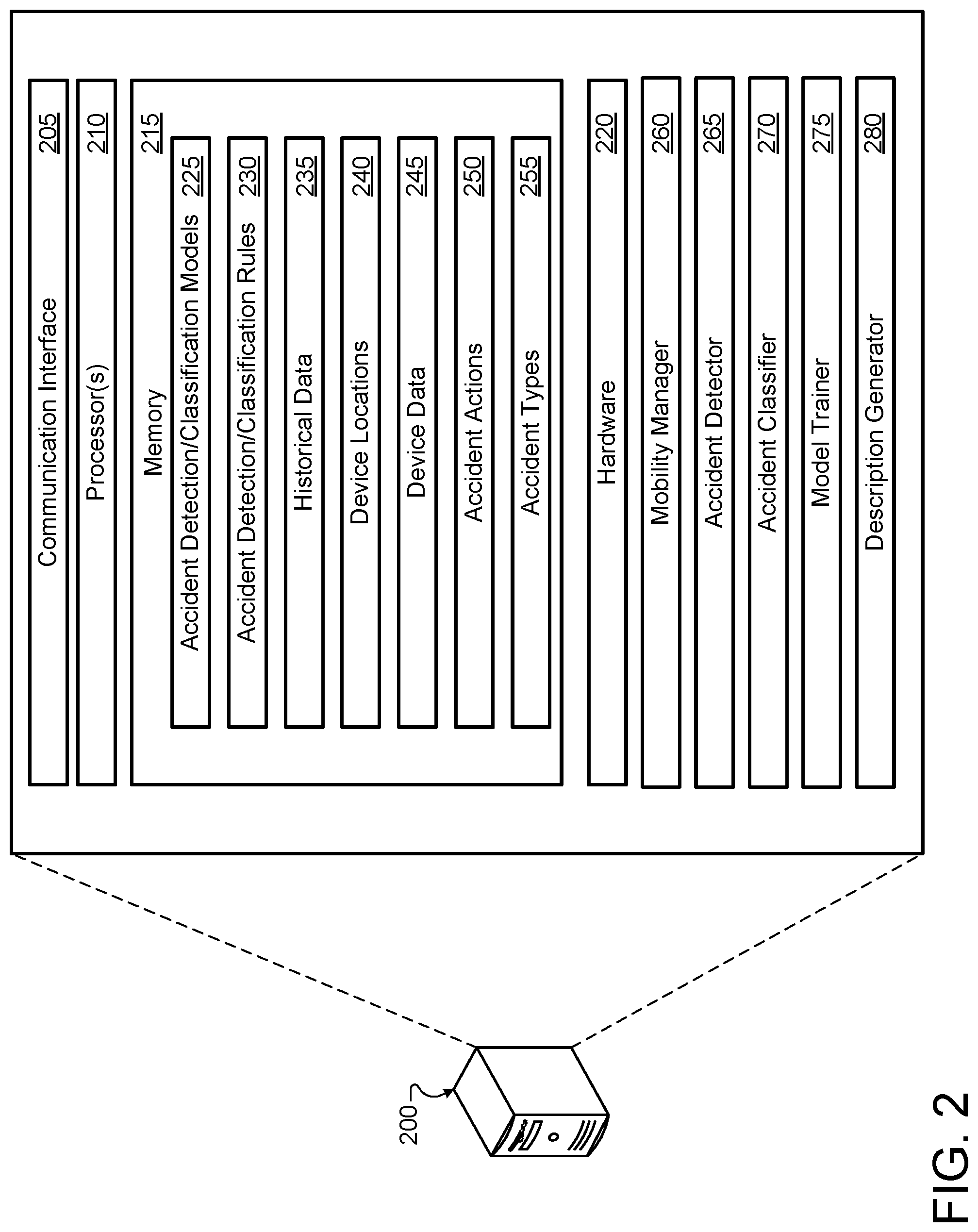Patent US12106670 Figure 2 – Accident reporter