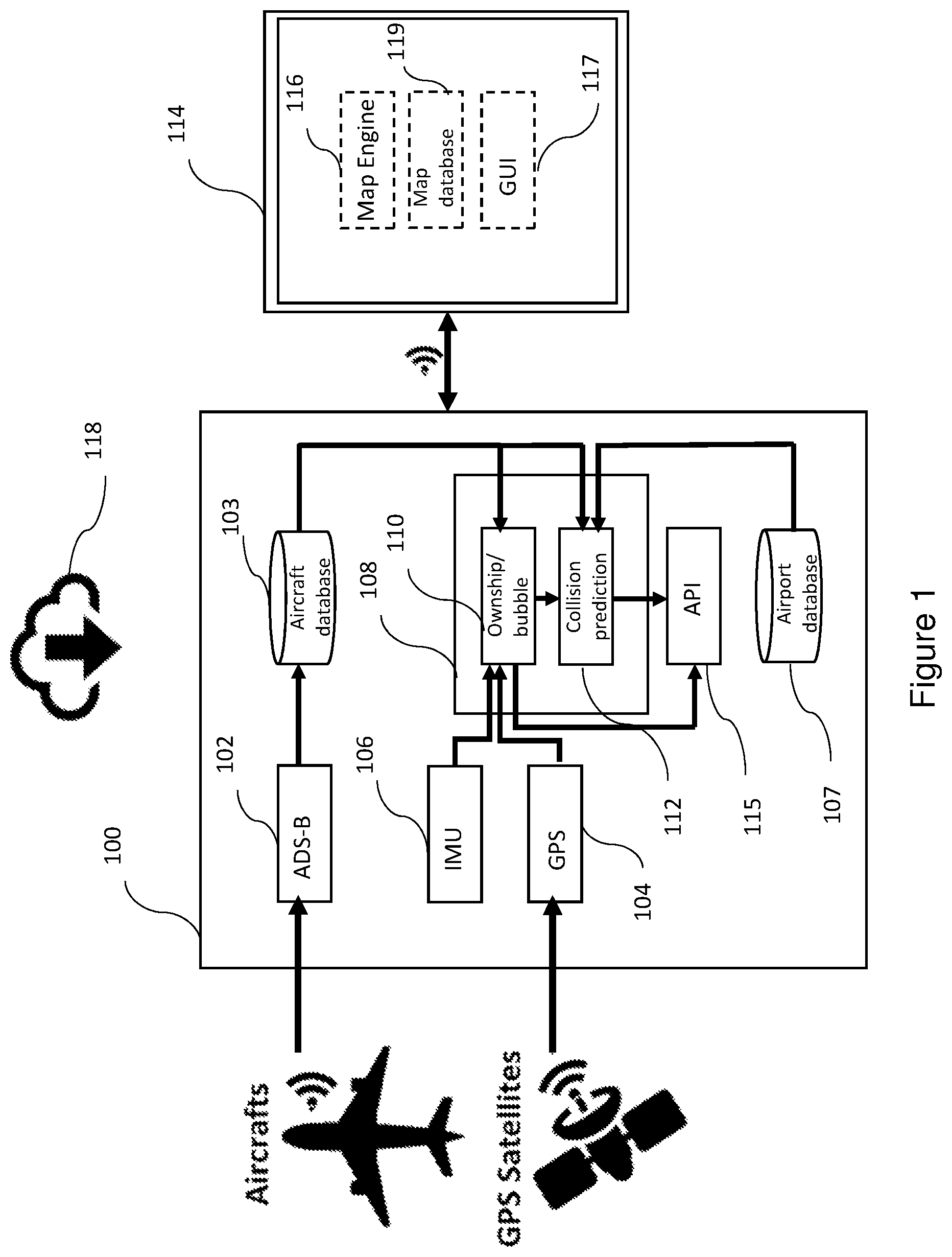 Patent US12106675 Figure 1 – Airport ground collision alerting system
