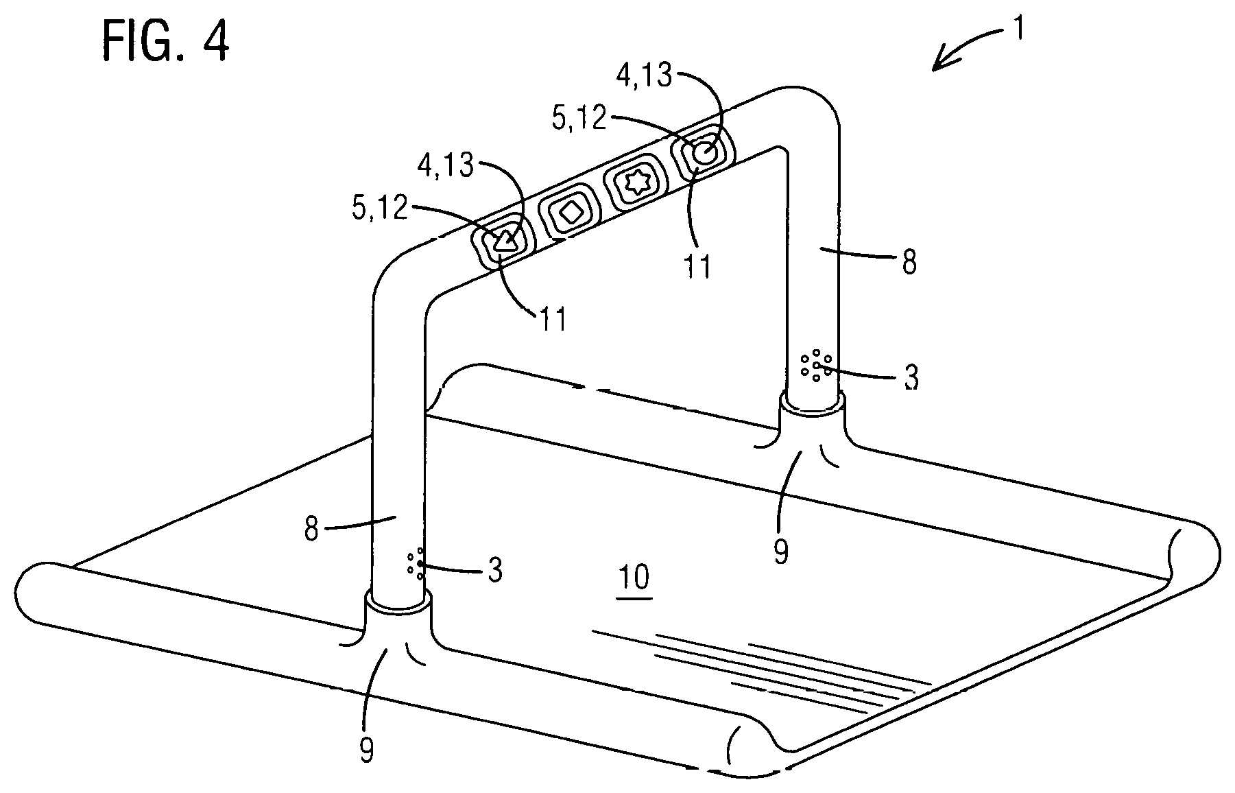 Patent US12106677 Figure 3 – Interactive play arch and learning system