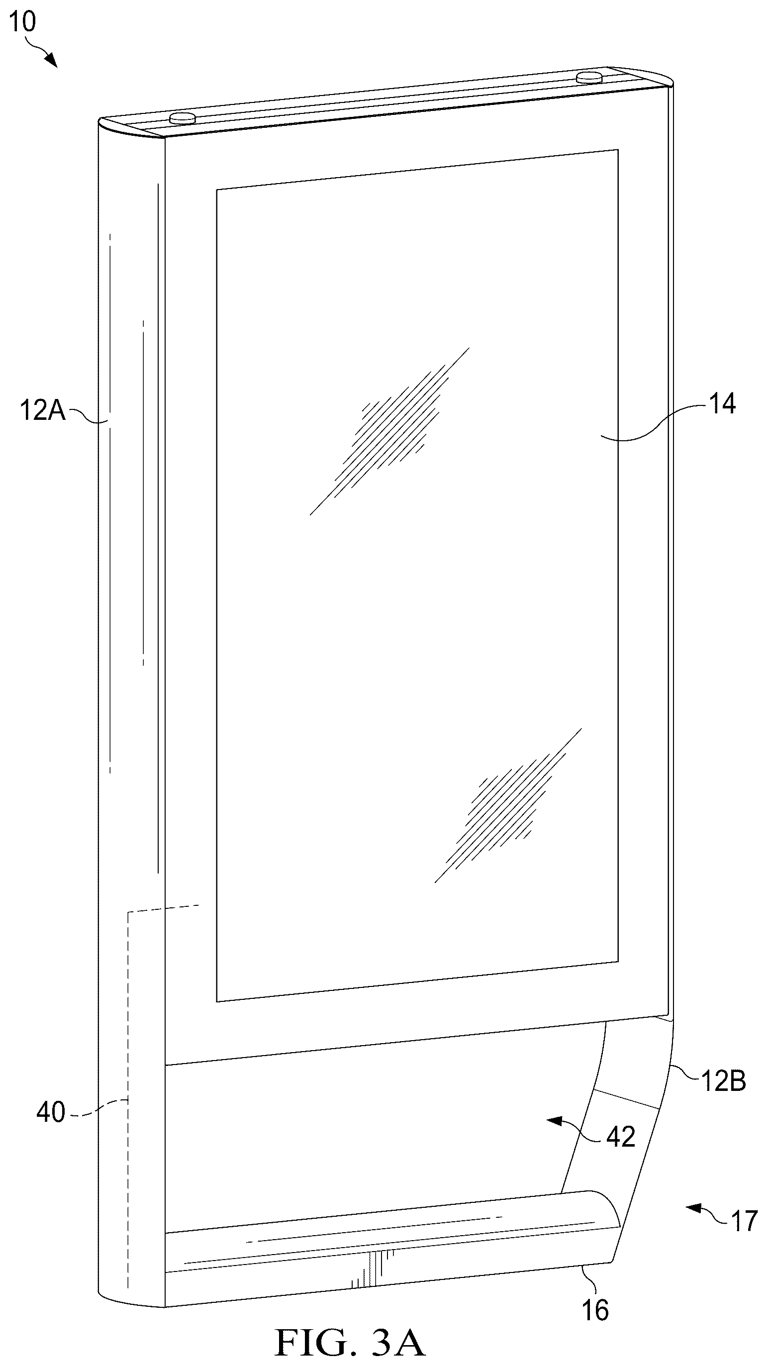 Patent US12106687 Figure 3 – Display assembly with unobstructed zone