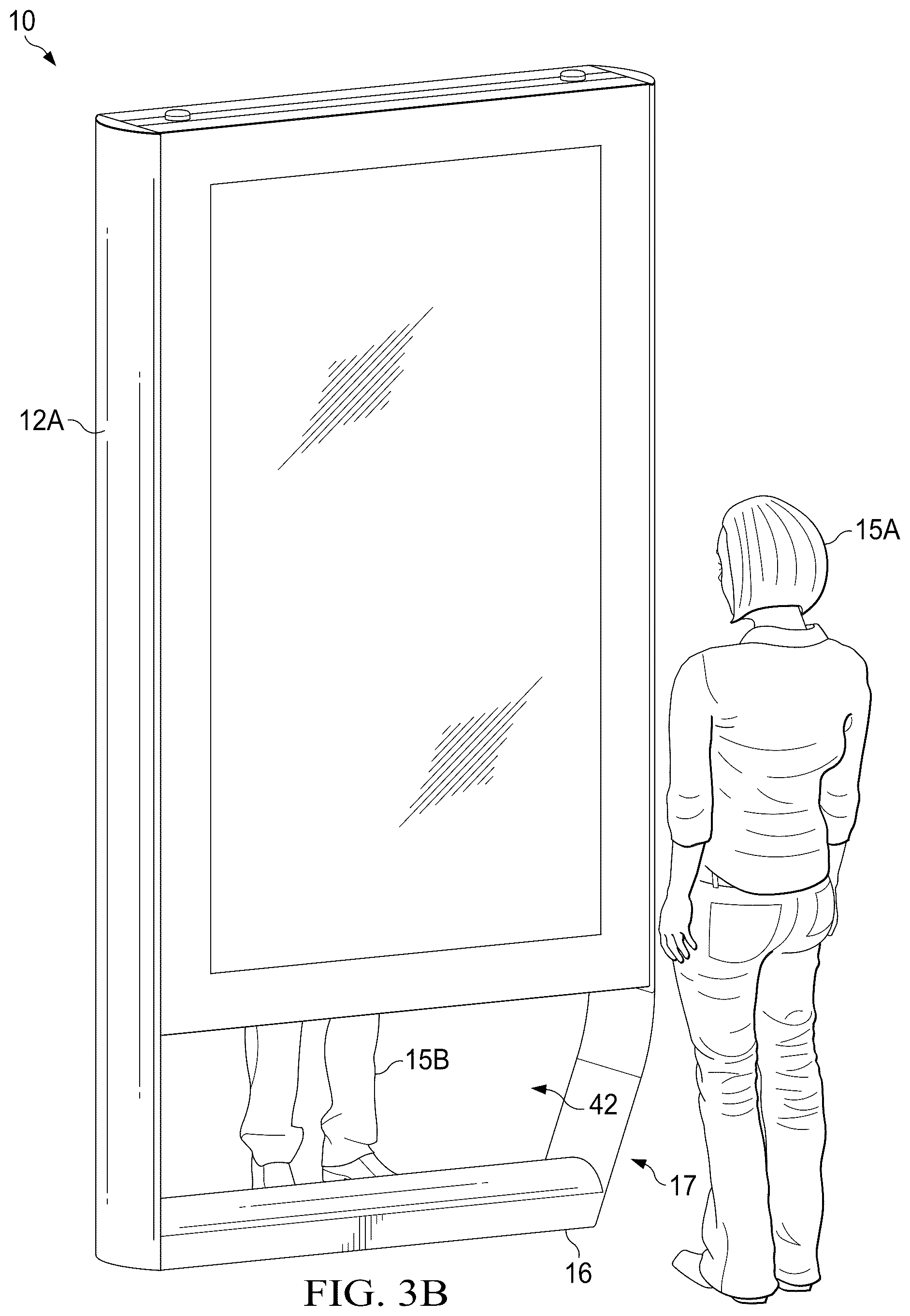 Patent US12106687 Figure 4 – Display assembly with unobstructed zone