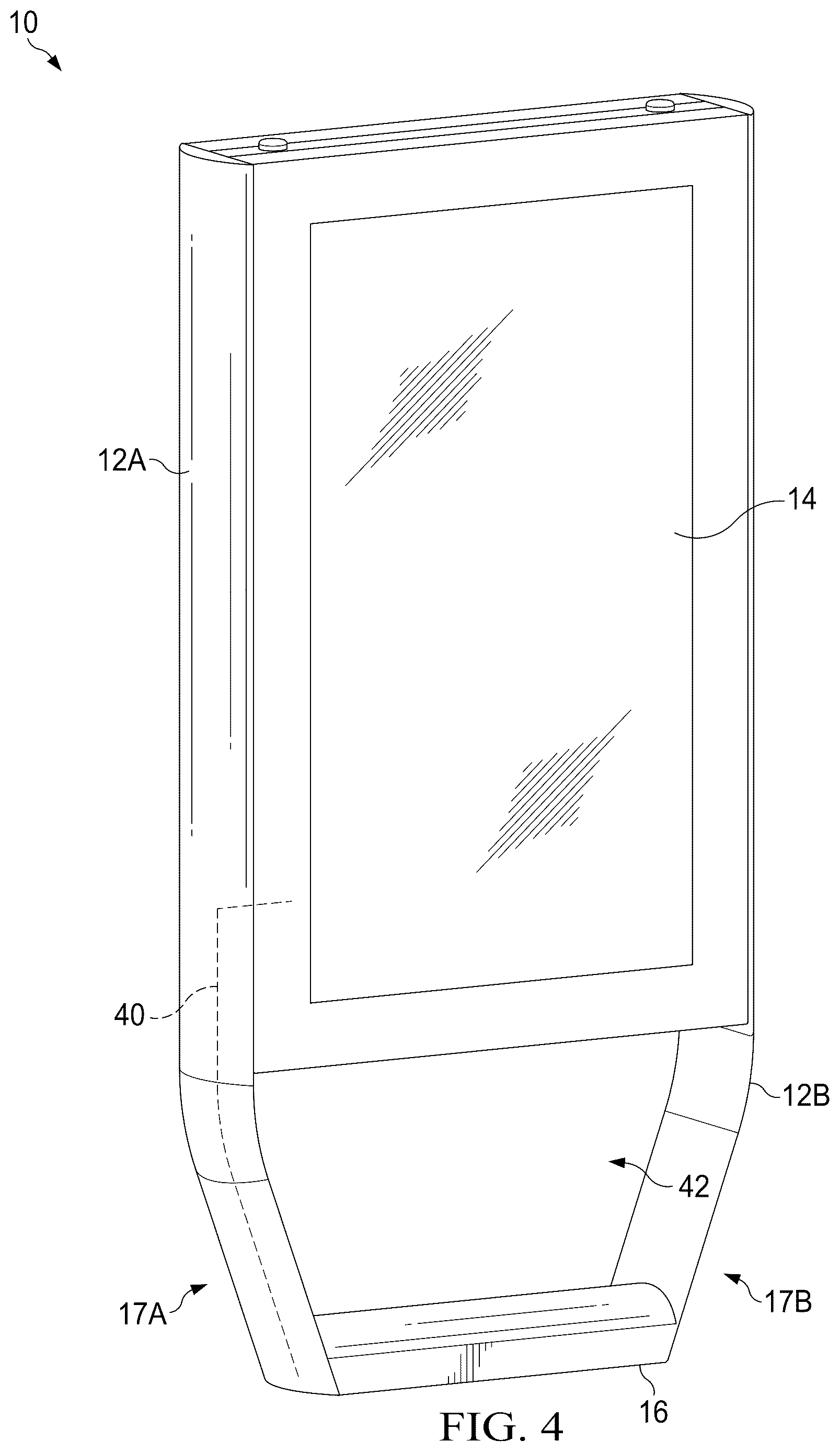Patent US12106687 Figure 5 – Display assembly with unobstructed zone