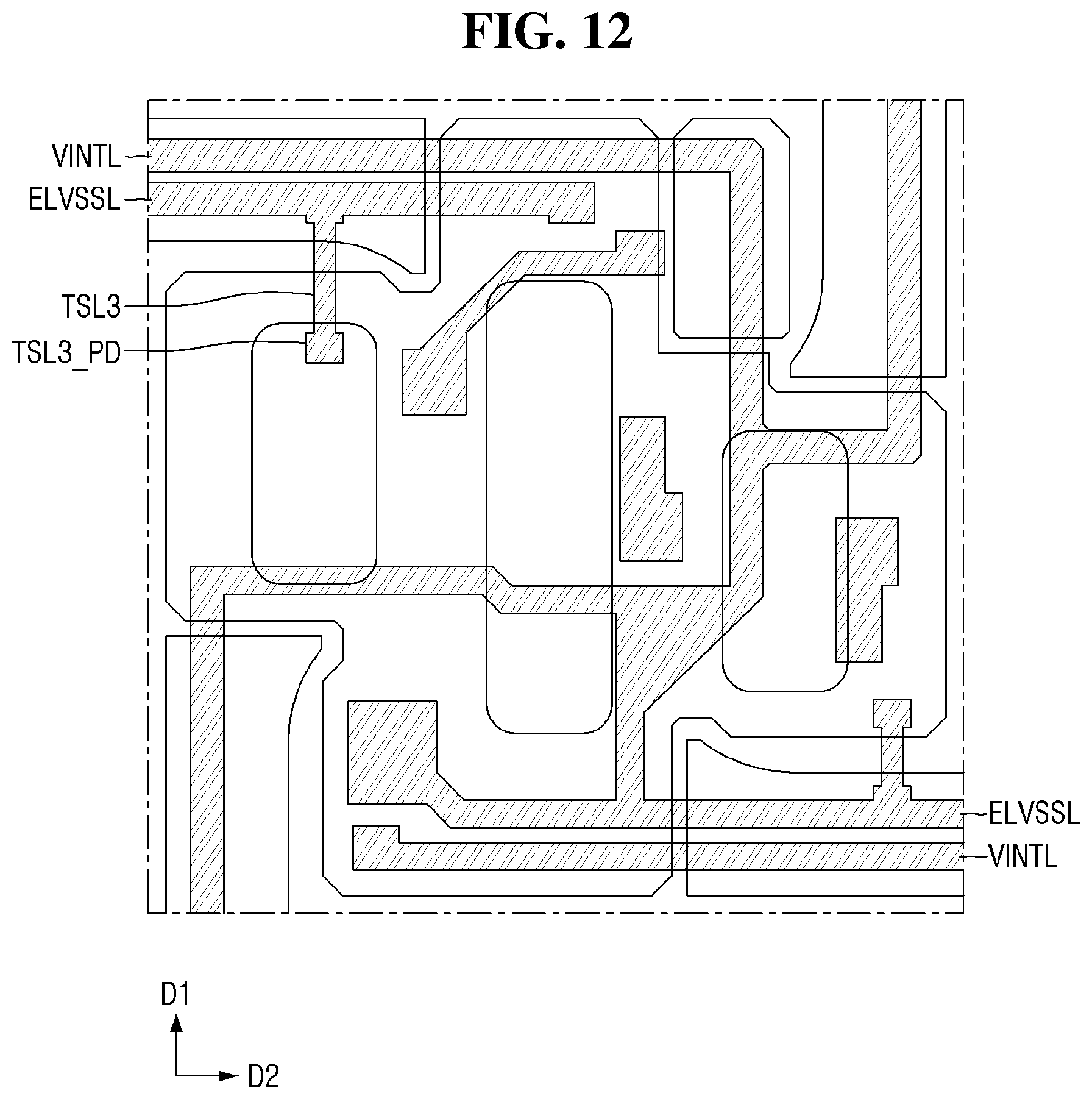 Patent US12106689 Figure 12 – Display device and test method thereof