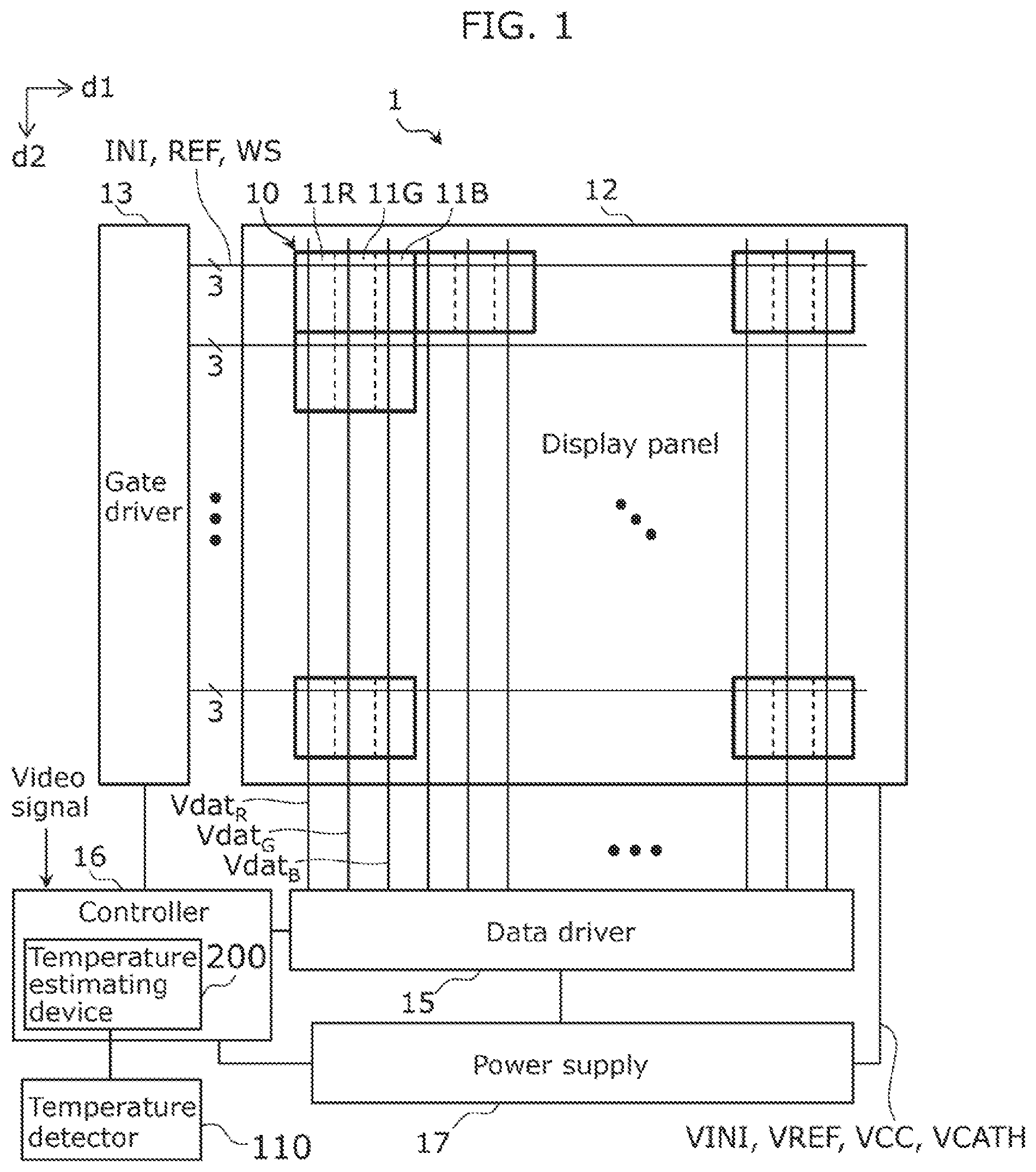 Patent US12106691 — Display device — Figure 1