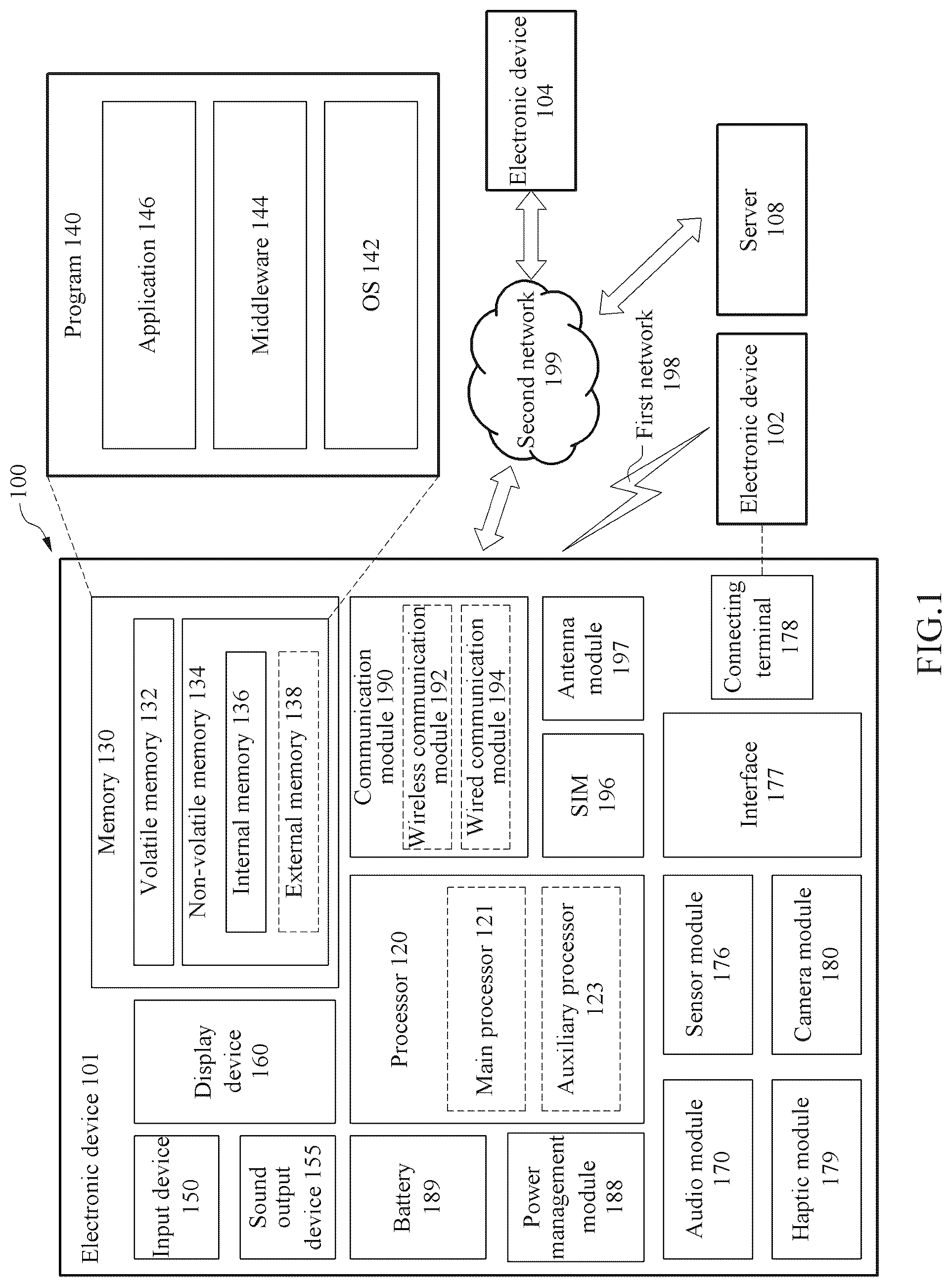 Patent US12106692 Figure 1 – Wearable electronic device with display