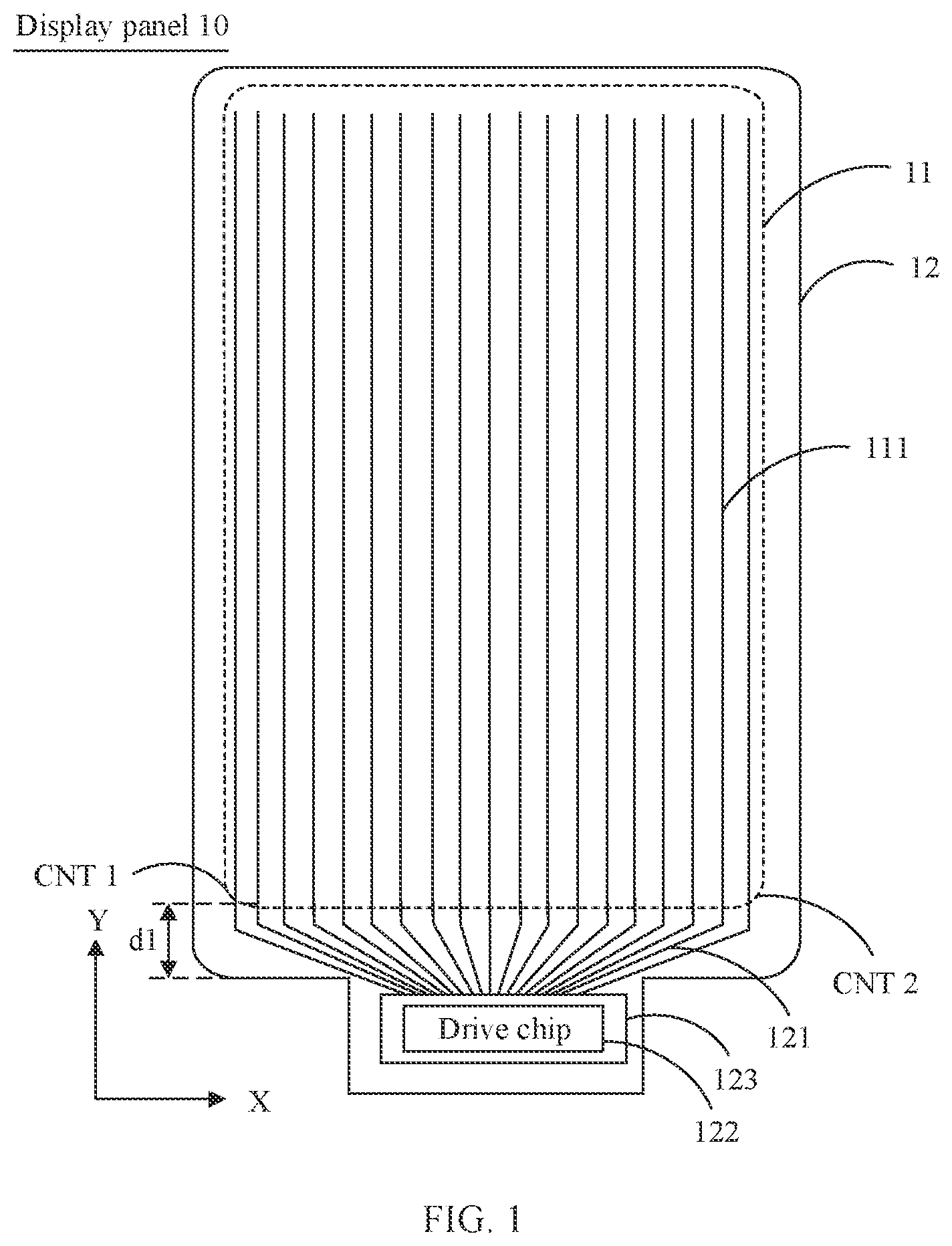 Patent US12106698 Figure 1 – Display panel and terminal device having drive chip for which sequence of input display data is changed