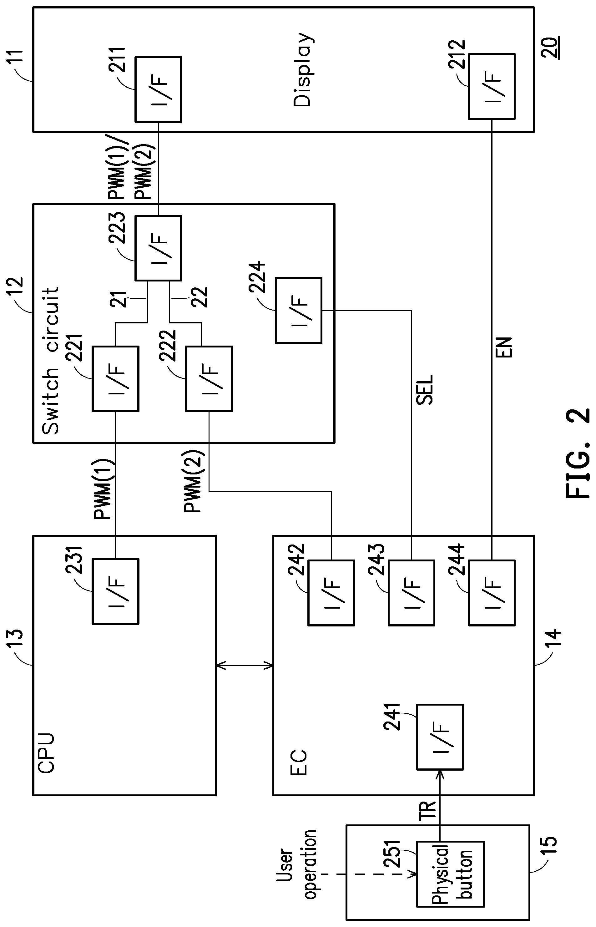 Patent US12106699 Figure 2 – Display system supporting privacy function and display control method