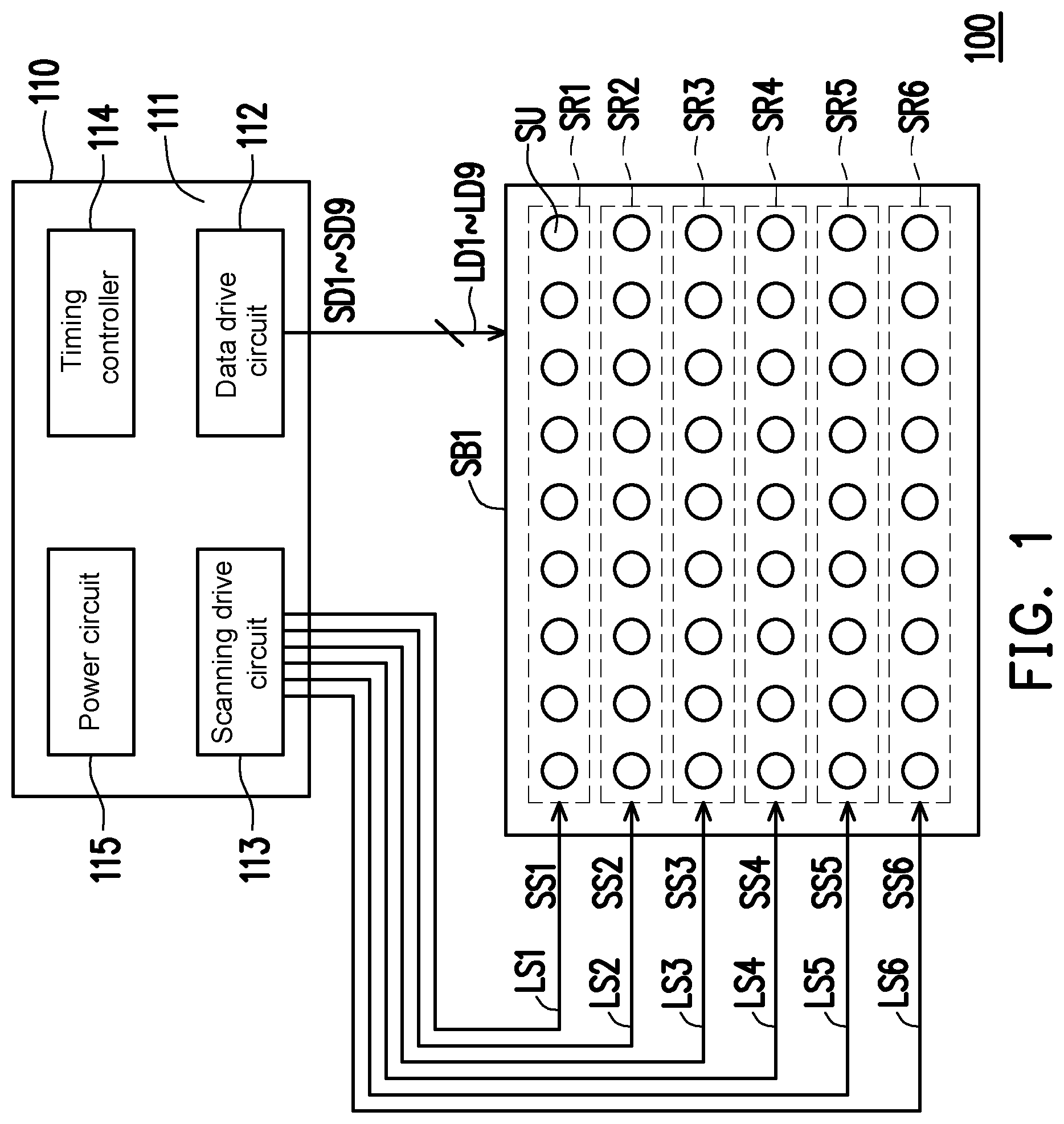 Patent US12106704 Figure 1 – Electronic device