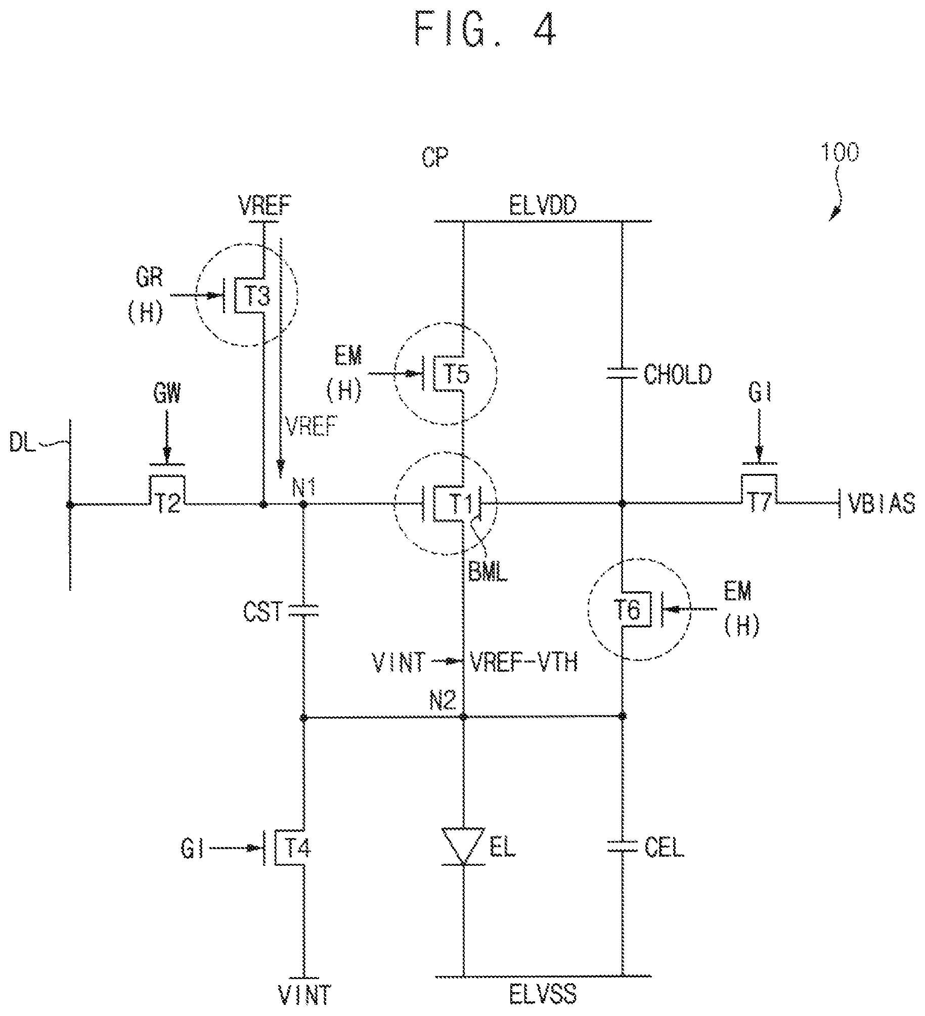 Patent US12106706 Figure 4 – Pixel of a display device, and display device