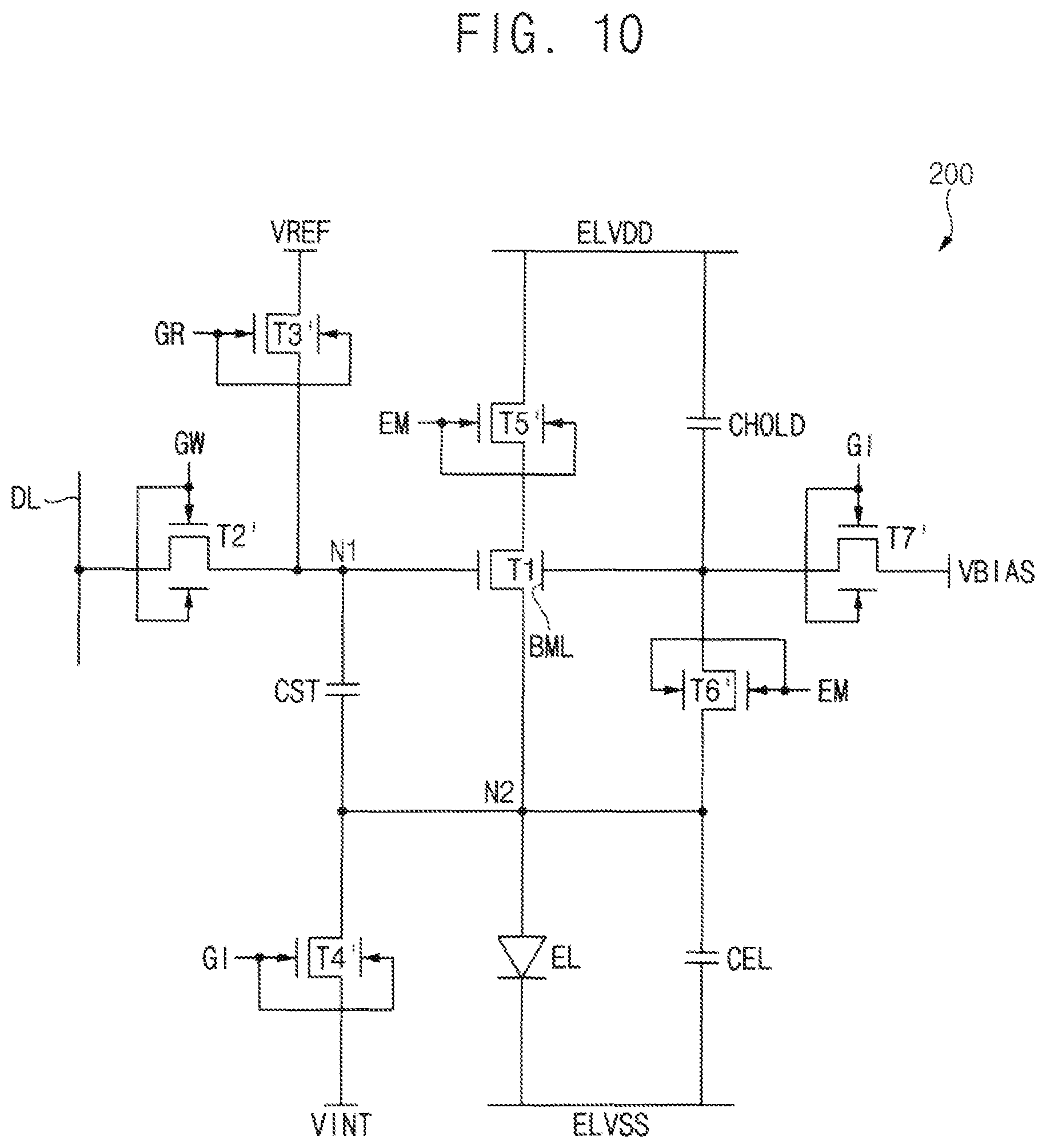 Patent US12106706 Figure 10 – Pixel of a display device, and display device