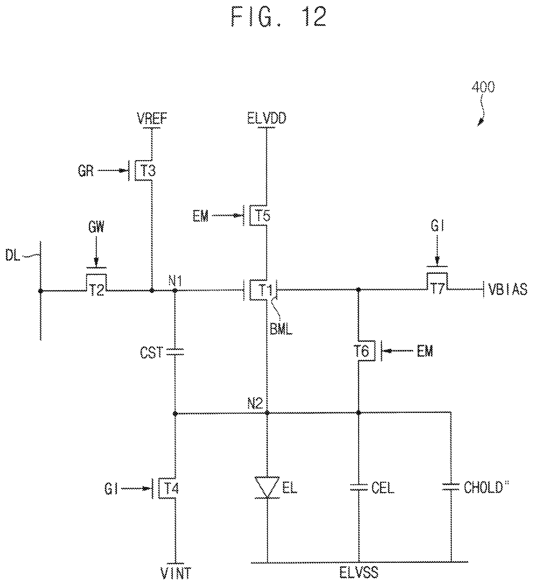 Patent US12106706 Figure 12 – Pixel of a display device, and display device