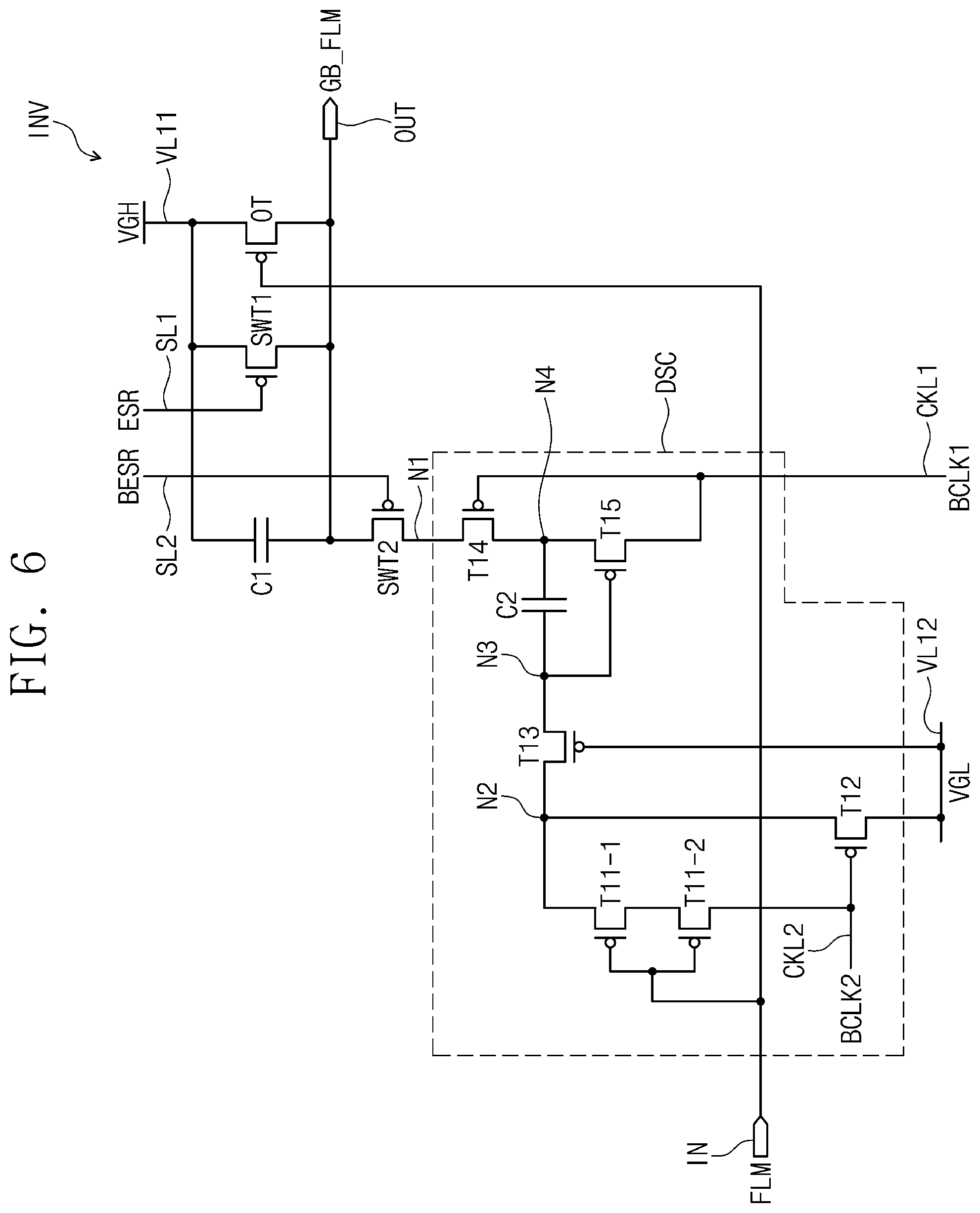 Patent US12106707 Figure 5 – Inverter circuit, scan driving circuit and display device
