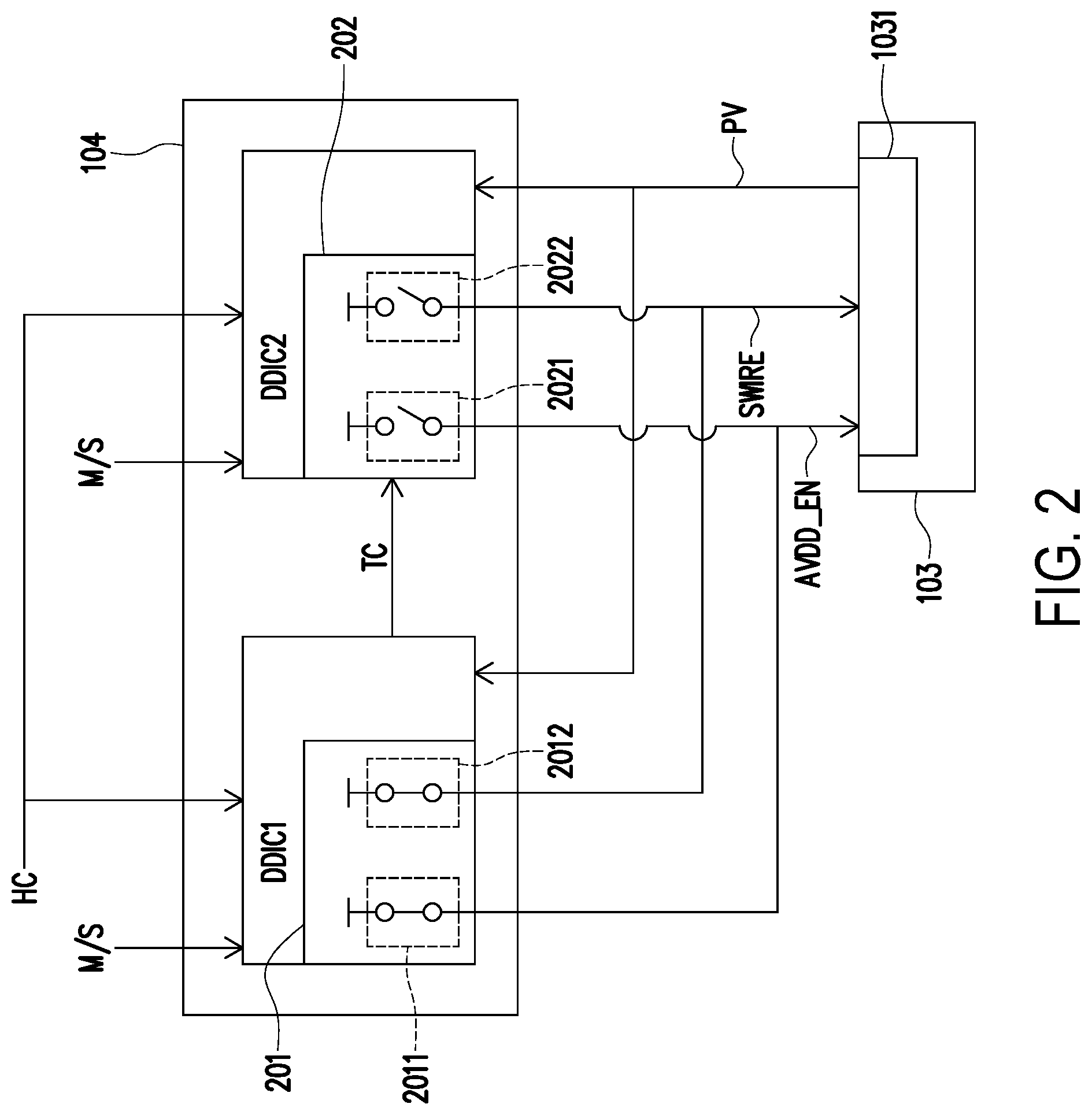 Patent US12106711 Figure 2 – Driving circuit and synchronization method thereof for multi-panel display device
