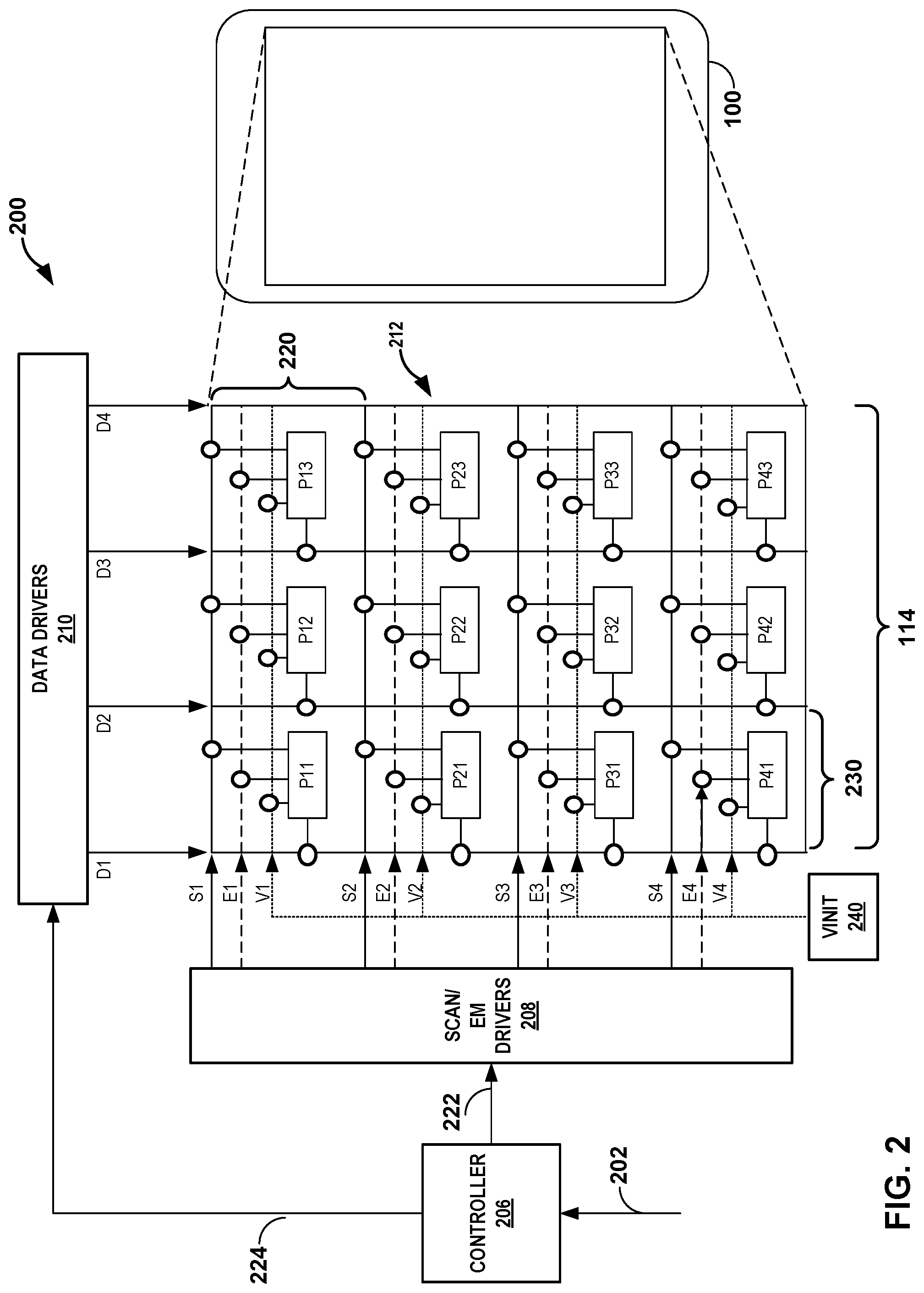 Patent US12106713 Figure 4 – Display device with reduced rounded corner bezel size