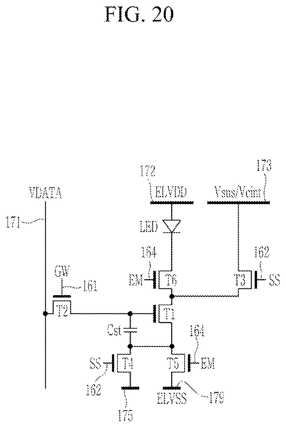 Patent US12106715 Figure 20 – Light emitting display device