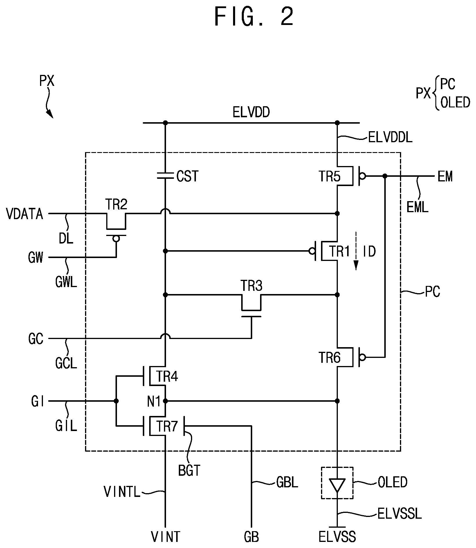 Patent US12106717 Figure 2 – Pixel and display device including pixel