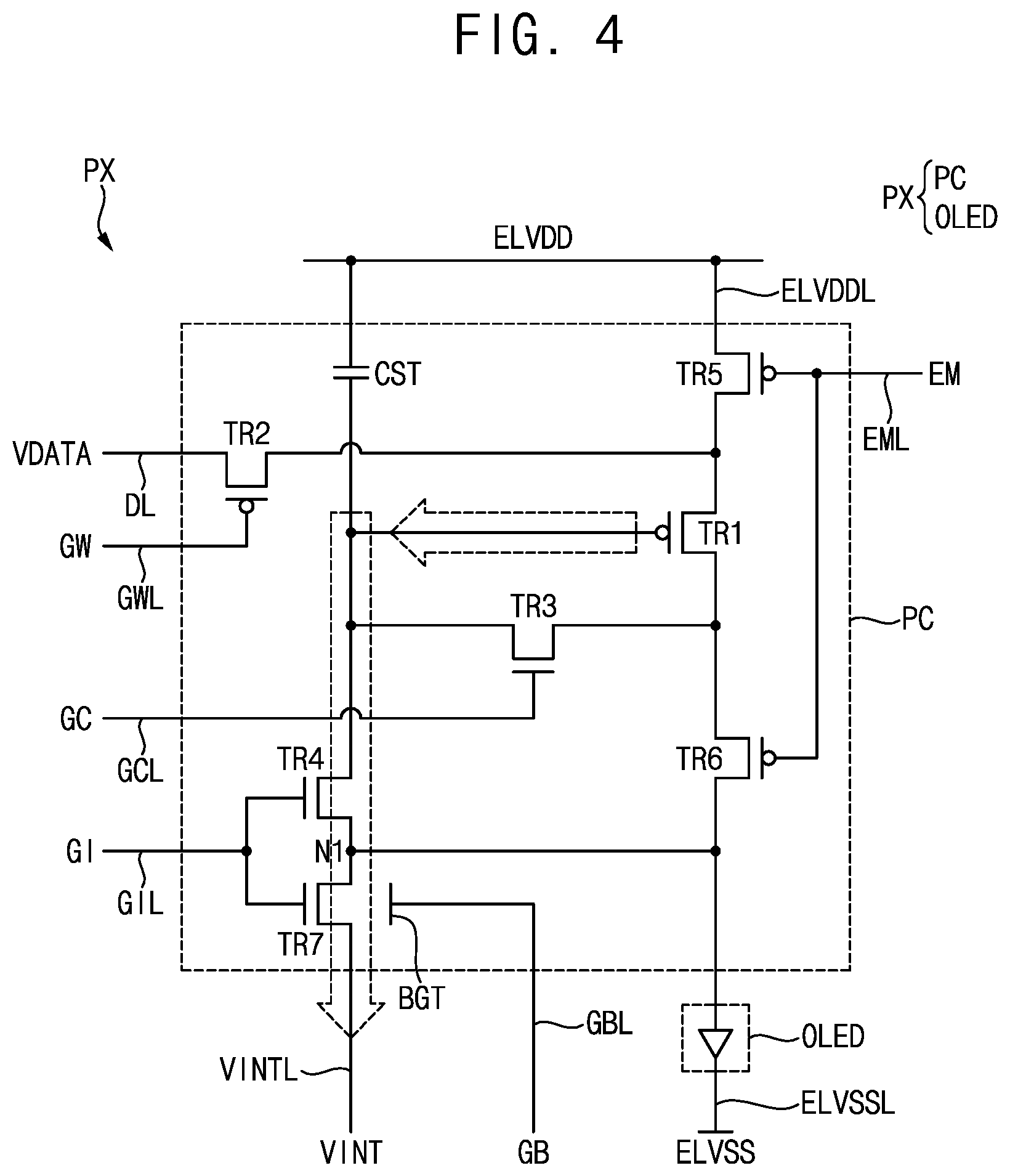 Patent US12106717 Figure 4 – Pixel and display device including pixel