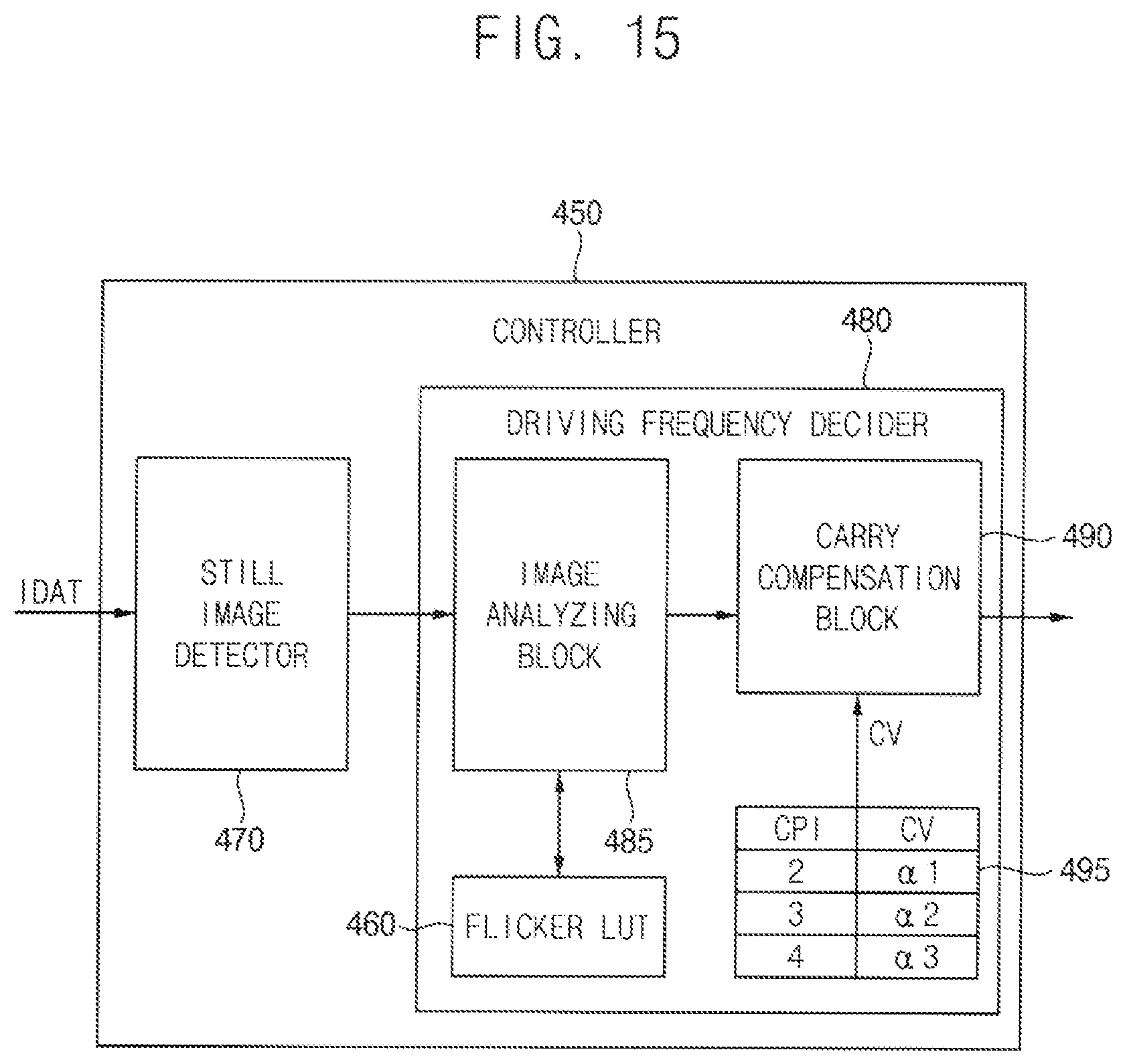Patent US12106720 Figure 15 – Display device and method of operating the display device