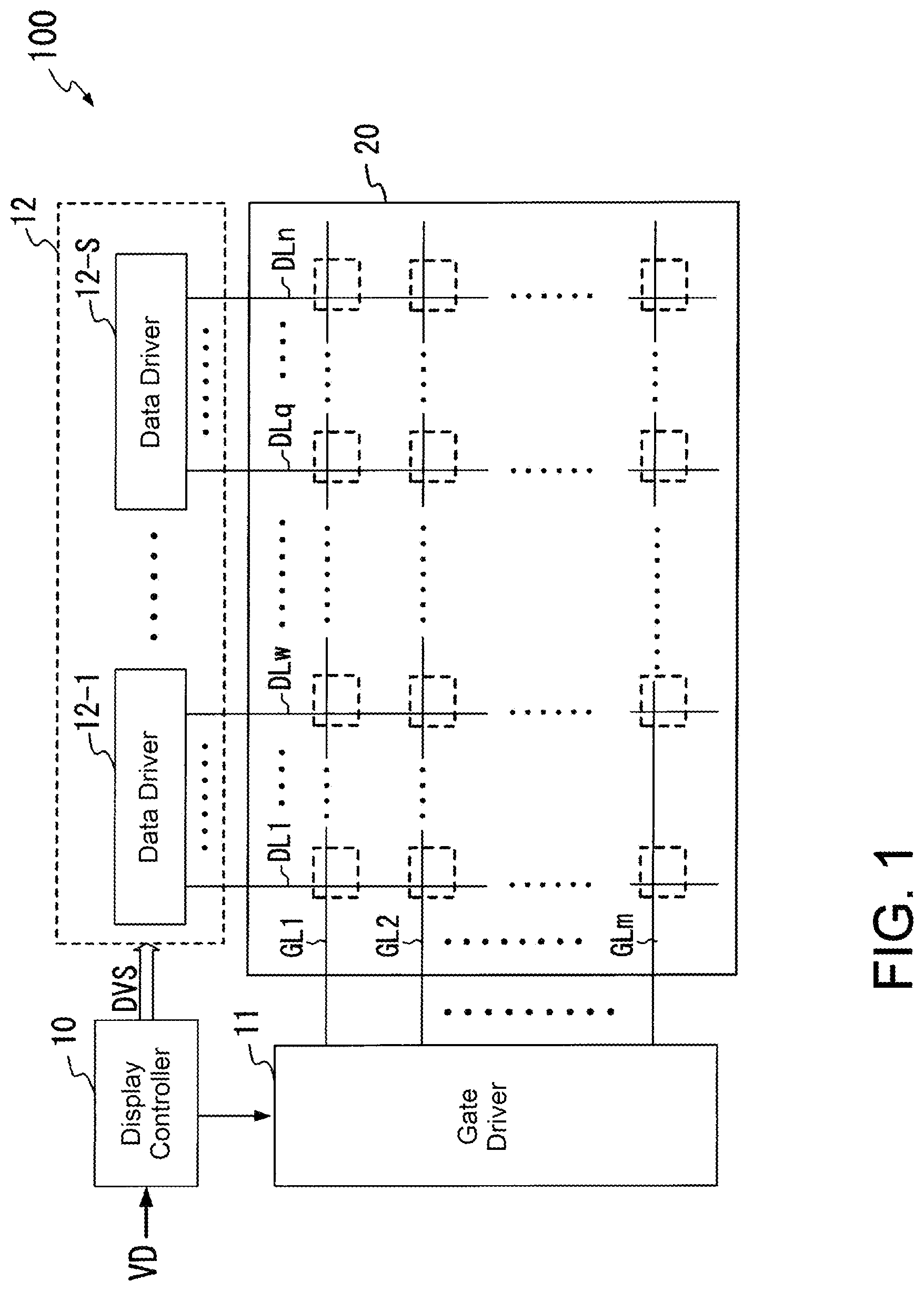 Patent US12106730 — Ladder resistor circuit having correction resistors, and a corresponding display driver and display device — Figure 1