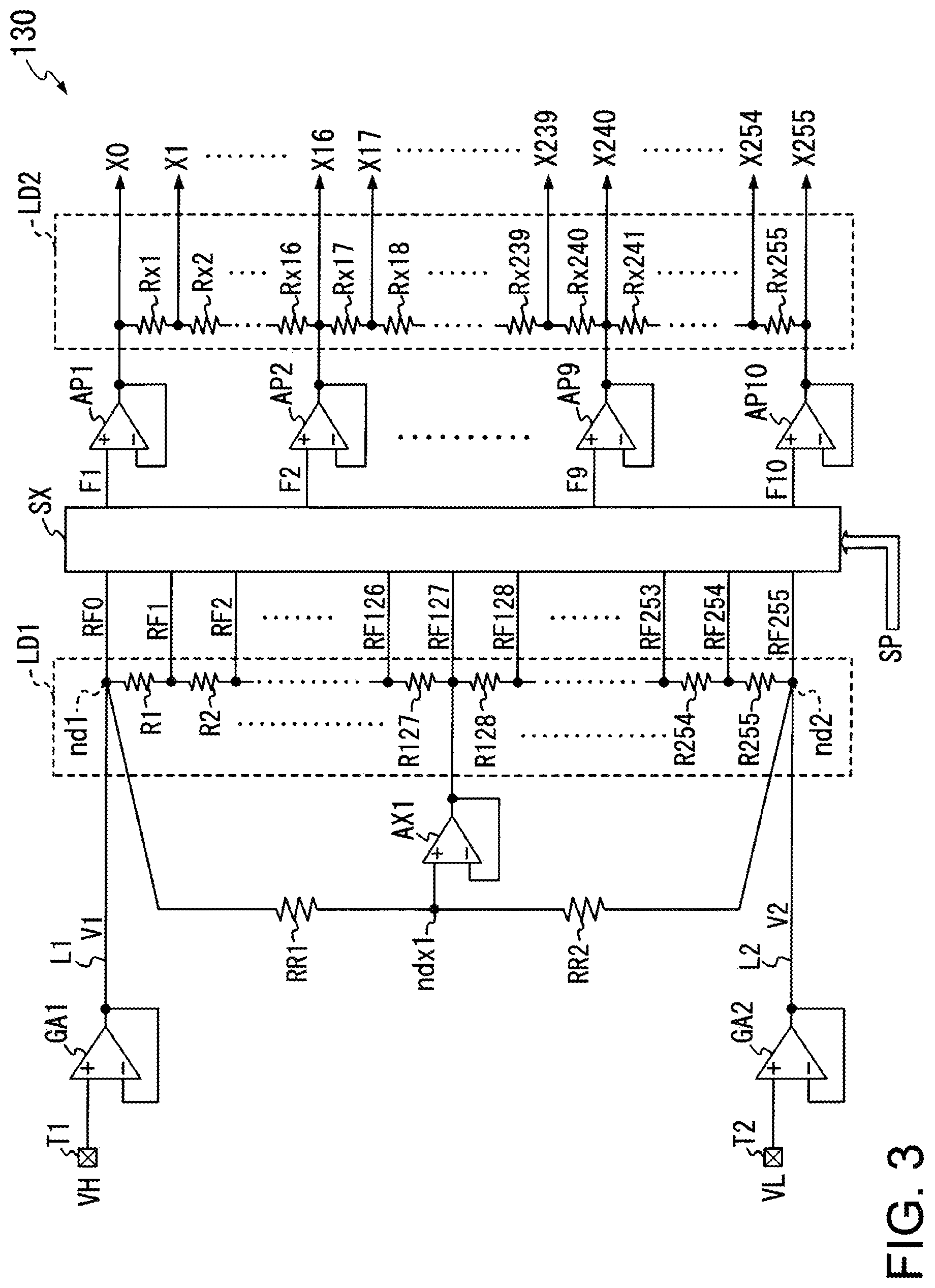 Patent US12106730 Figure 3 – Ladder resistor circuit having correction resistors, and a corresponding display driver and display device