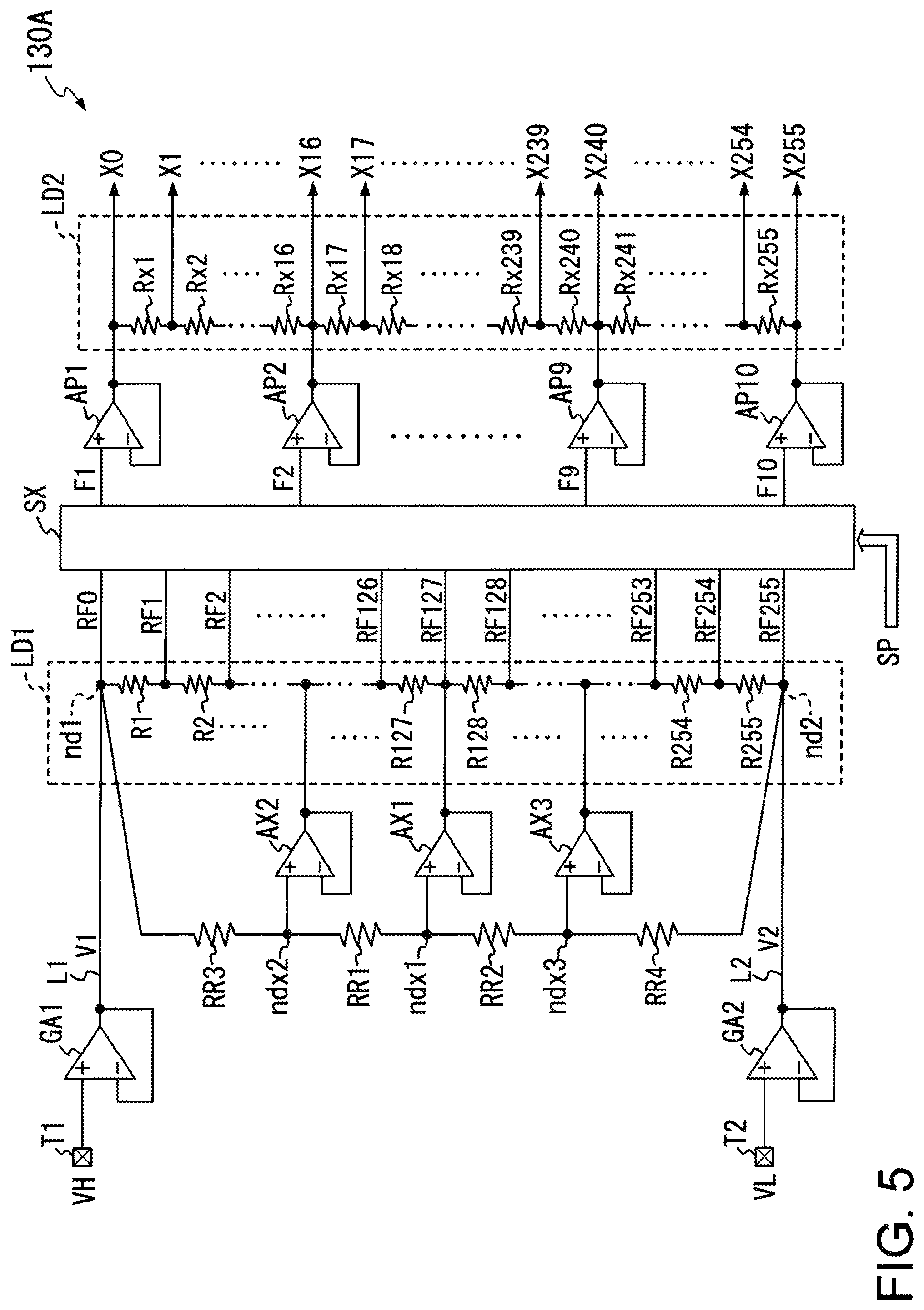 Patent US12106730 Figure 5 – Ladder resistor circuit having correction resistors, and a corresponding display driver and display device