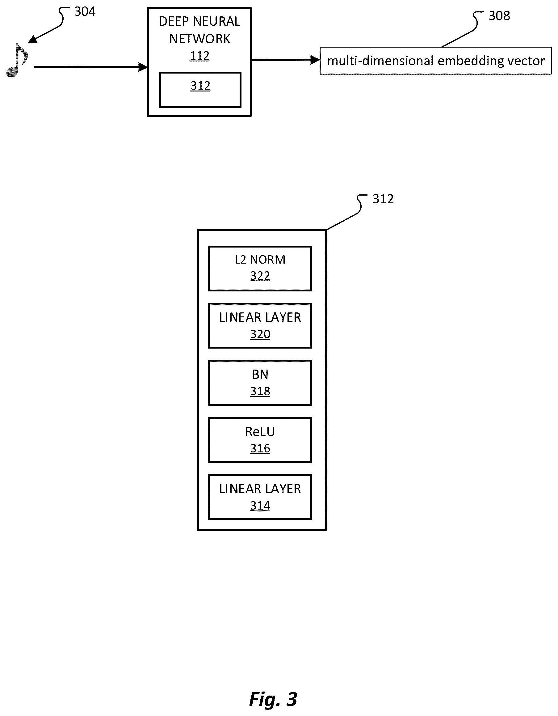 Patent US12106740 Figure 3 – Supervised metric learning for music structure features
