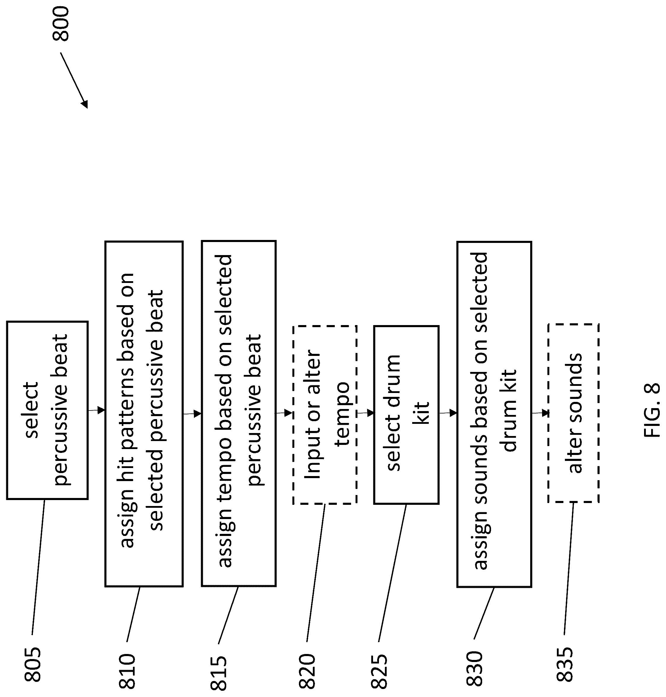 Patent US12106743 Figure 11 – Beat player musical instrument