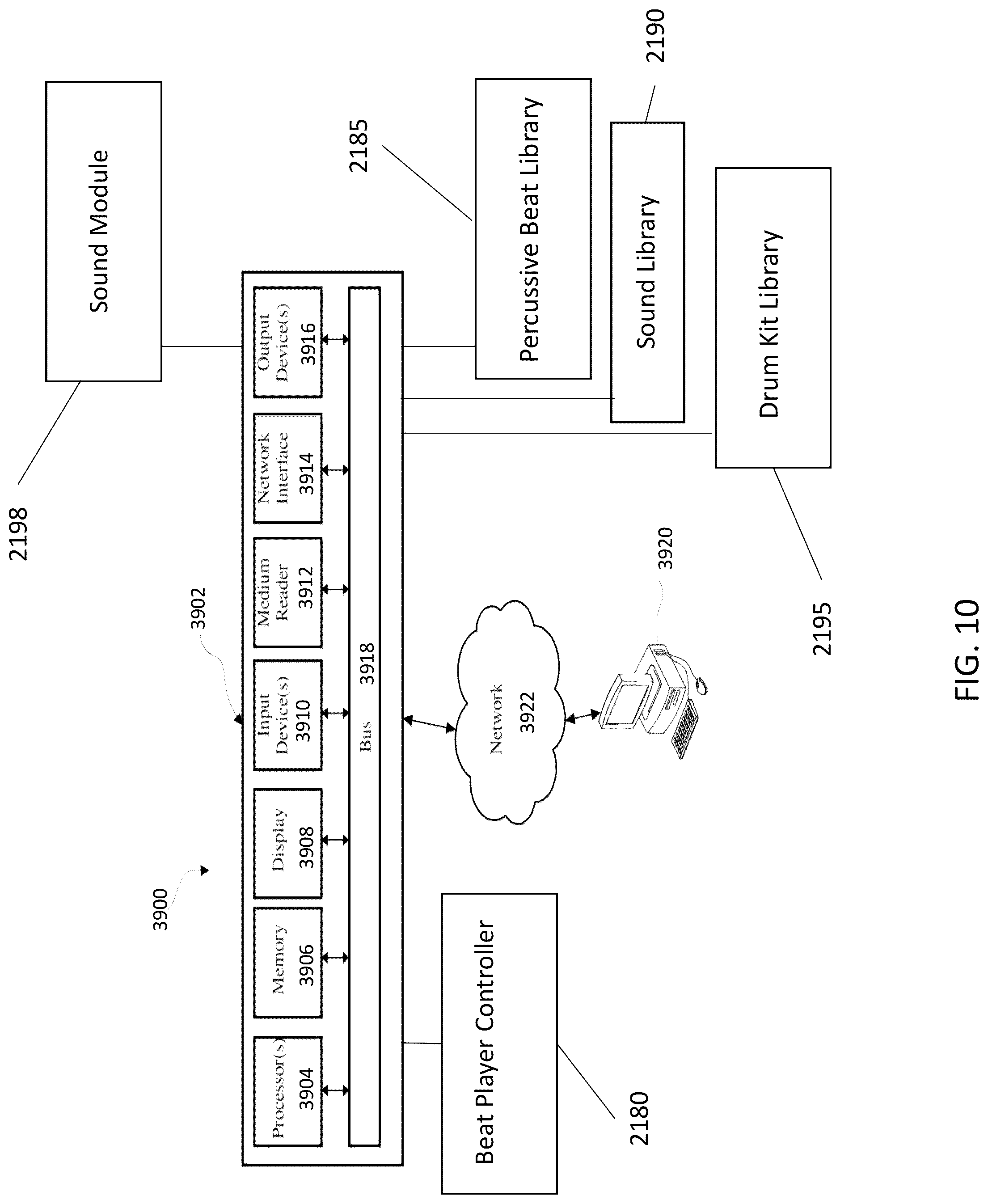 Patent US12106743 Figure 13 – Beat player musical instrument