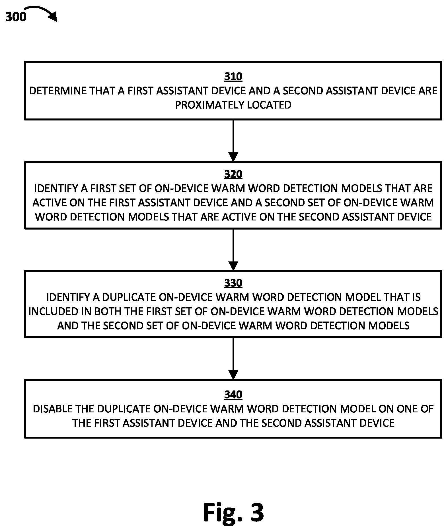 Patent US12106755 Figure 3 – Warm word arbitration between automated assistant devices