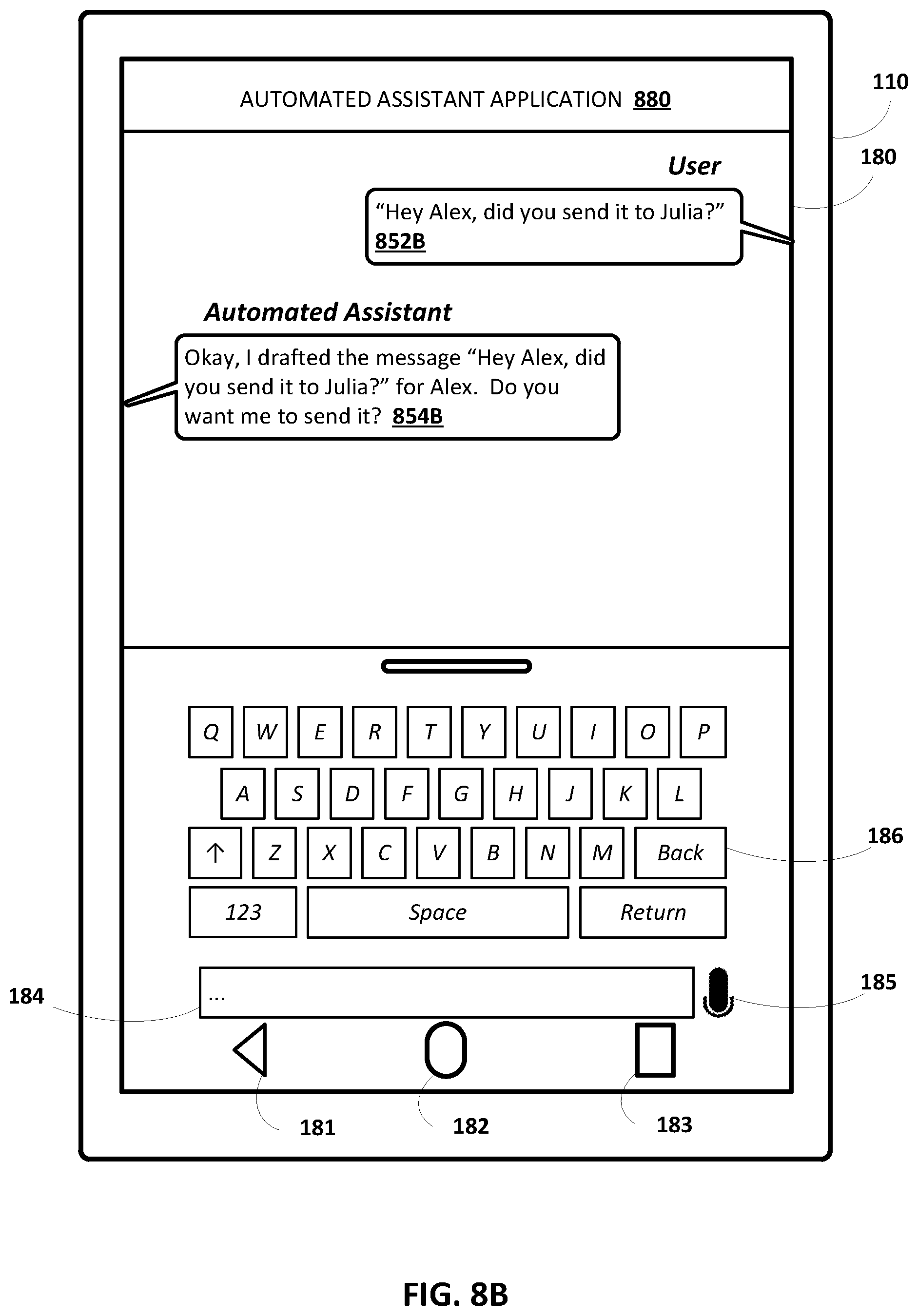 Patent US12106758 Figure 11 – Voice commands for an automated assistant utilized in smart dictation