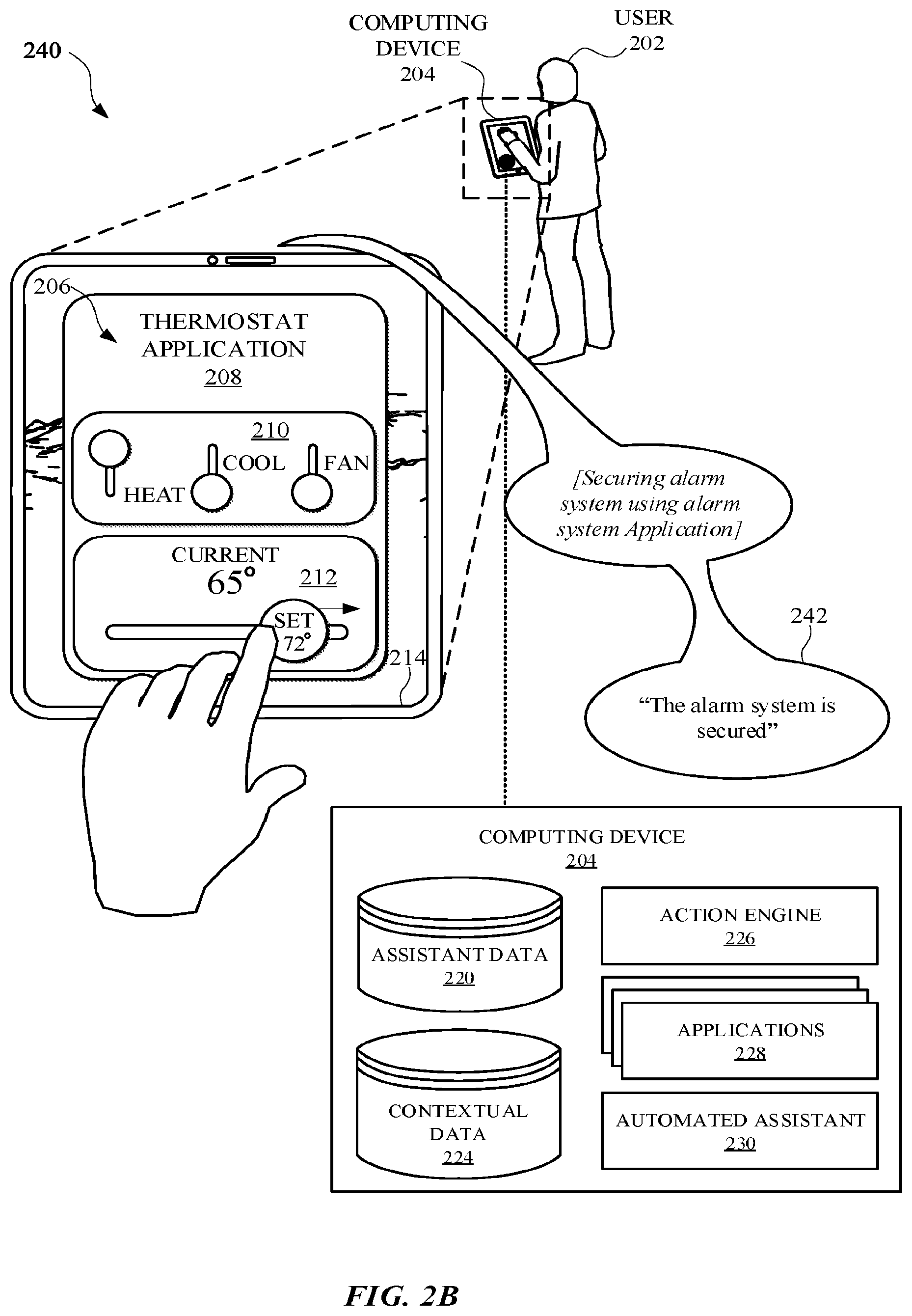 Patent US12106759 Figure 4 – Initializing non-assistant background actions, via an automated assistant, while accessing a non-assistant application