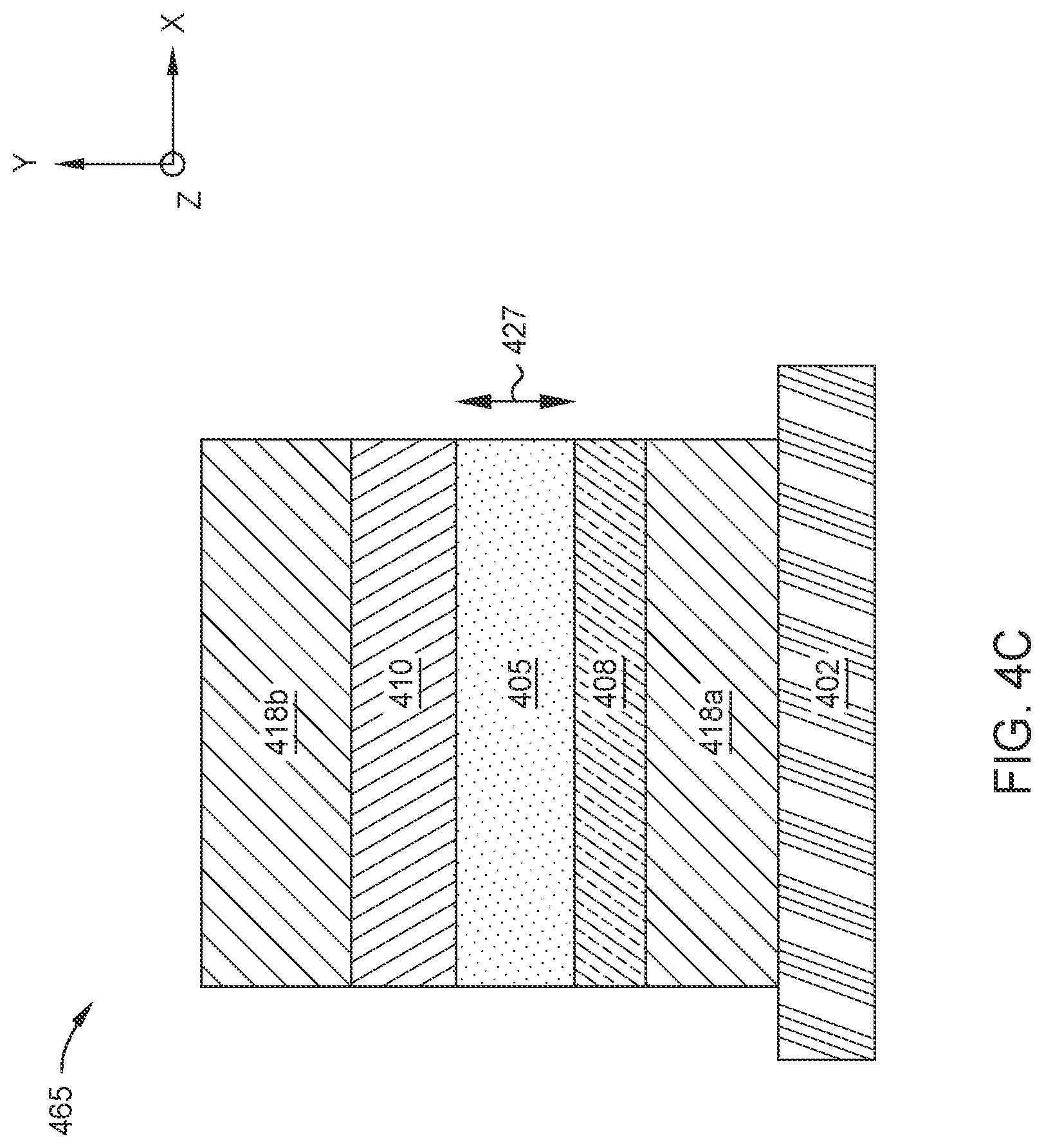 Patent US12106791 Figure 7 – Doped BiSb (012) or undoped BiSb (001) topological insulator with GeNiFe buffer layer and/or interlayer for SOT based sensor, memory, and storage devices