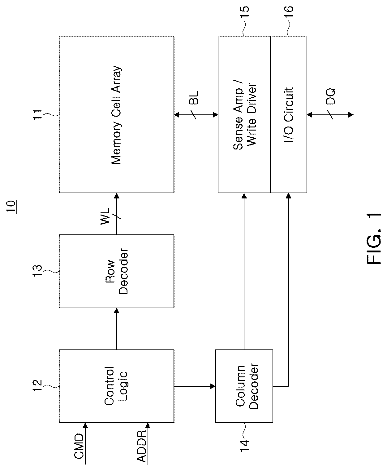 Patent US12106795 — Memory device having sub wordline driver — Figure 1