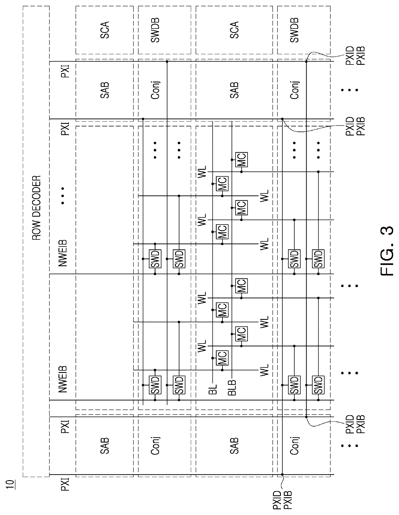 Patent US12106795 Figure 3 – Memory device having sub wordline driver