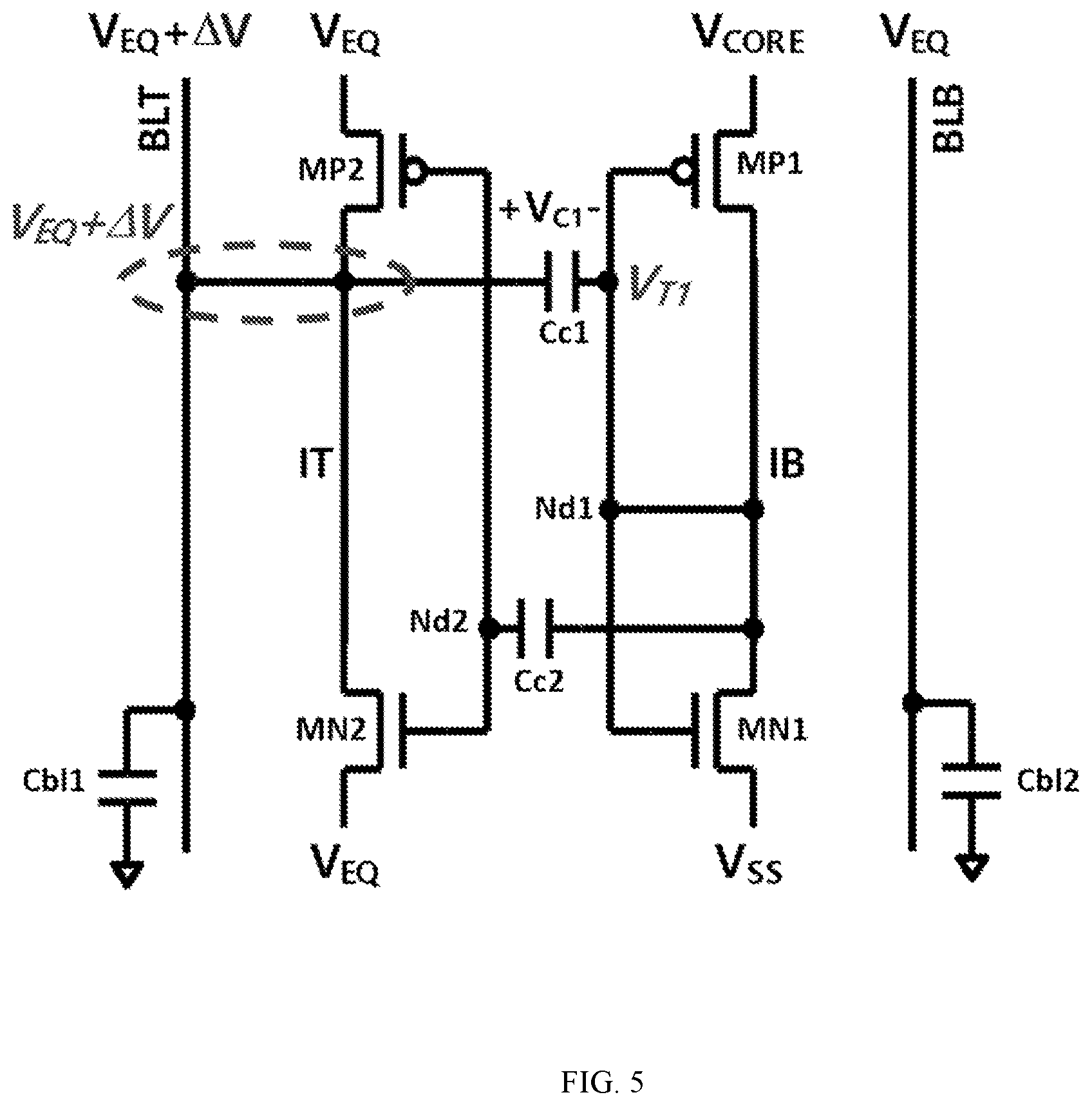 Patent US12106797 Figure 5 – Bit line sense amplifier and semiconductor memory apparatus using the same