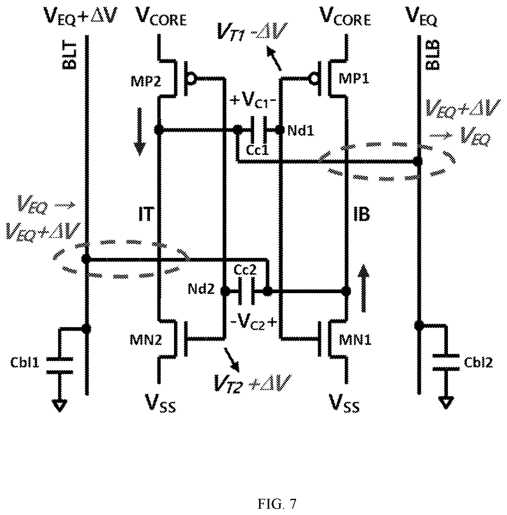 Patent US12106797 Figure 7 – Bit line sense amplifier and semiconductor memory apparatus using the same