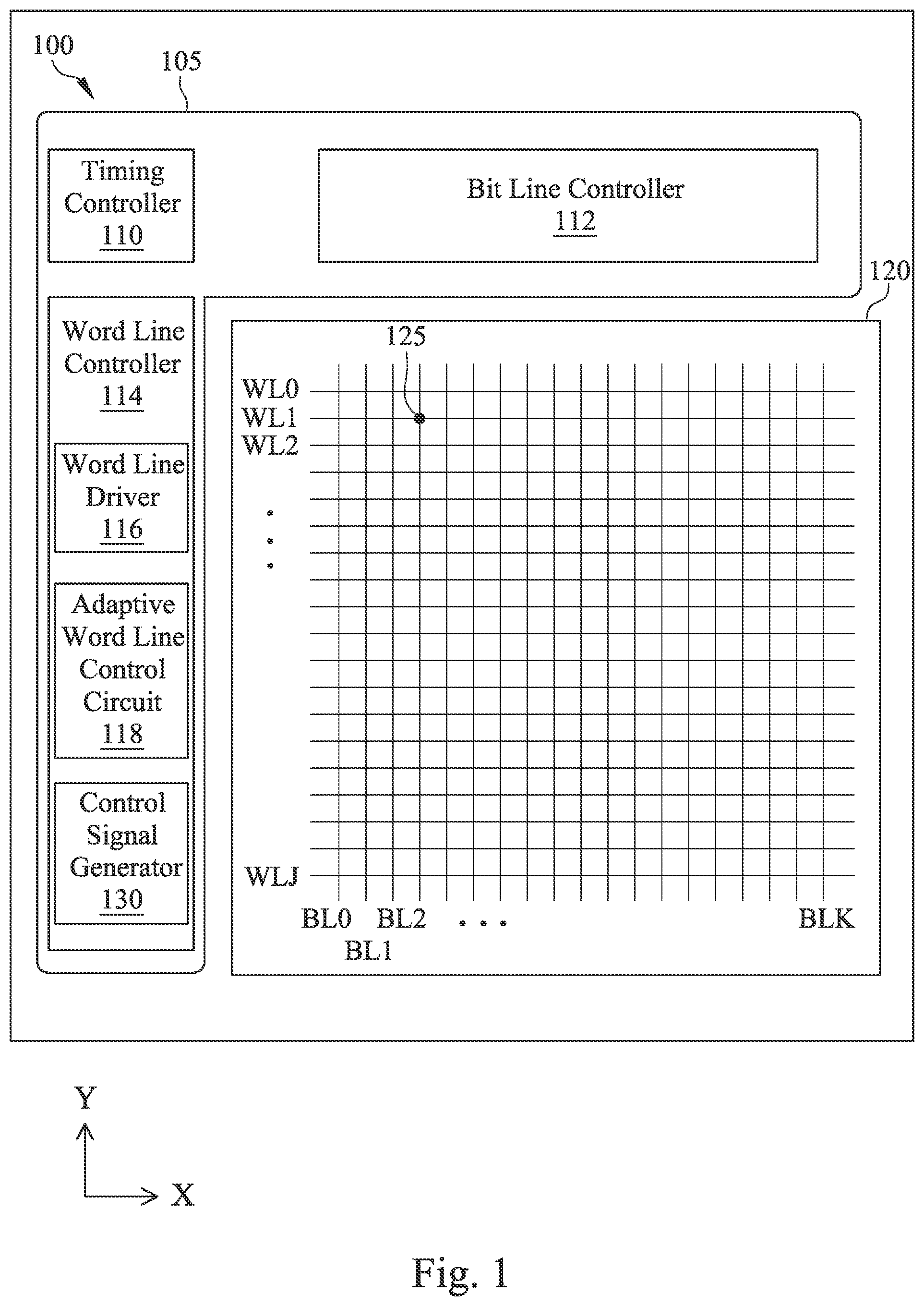 Patent US12106800 — Adaptive word line control circuit — Figure 1