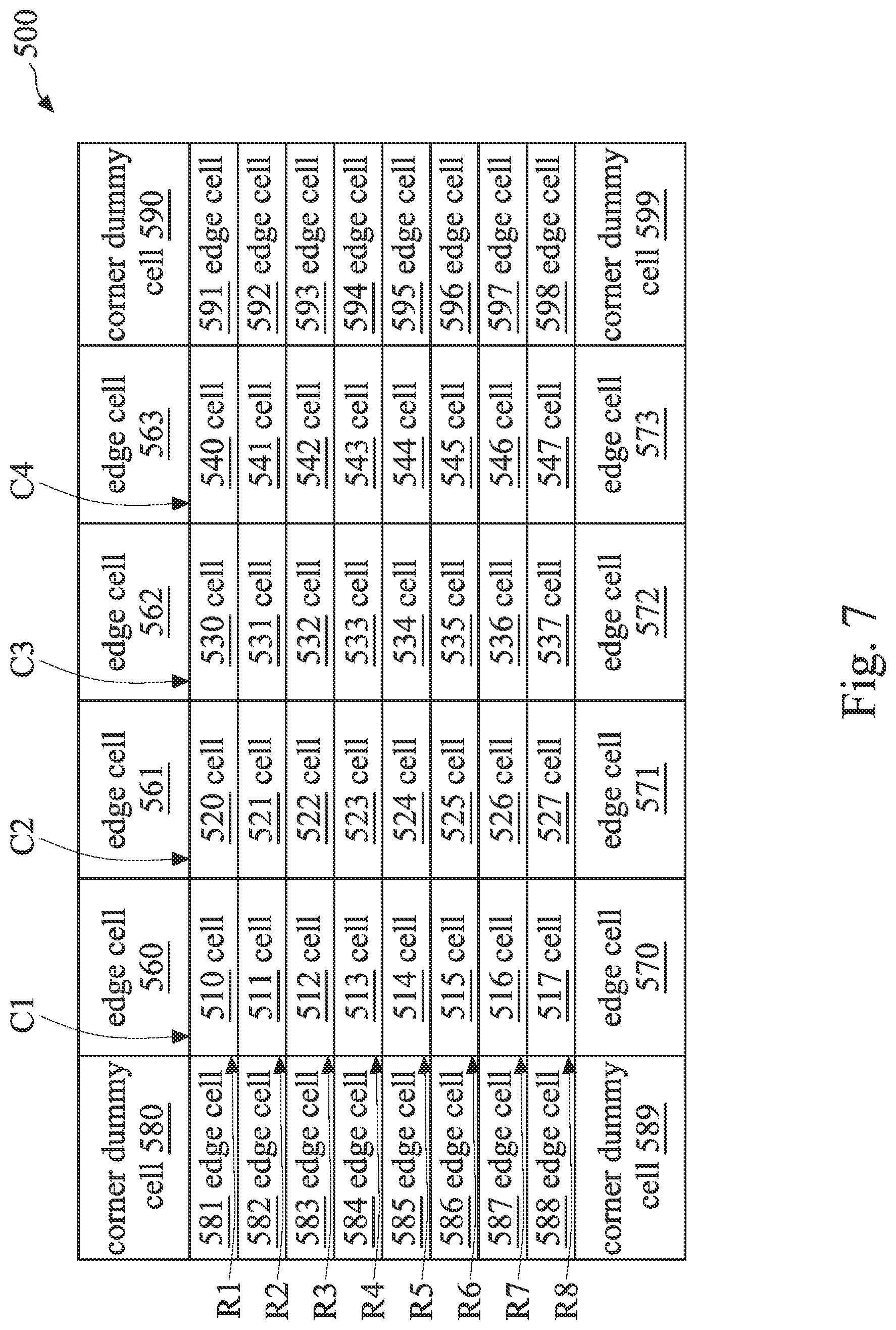 Patent US12106801 Figure 7 – Circuit for reducing voltage degradation caused by parasitic resistance in a memory device
