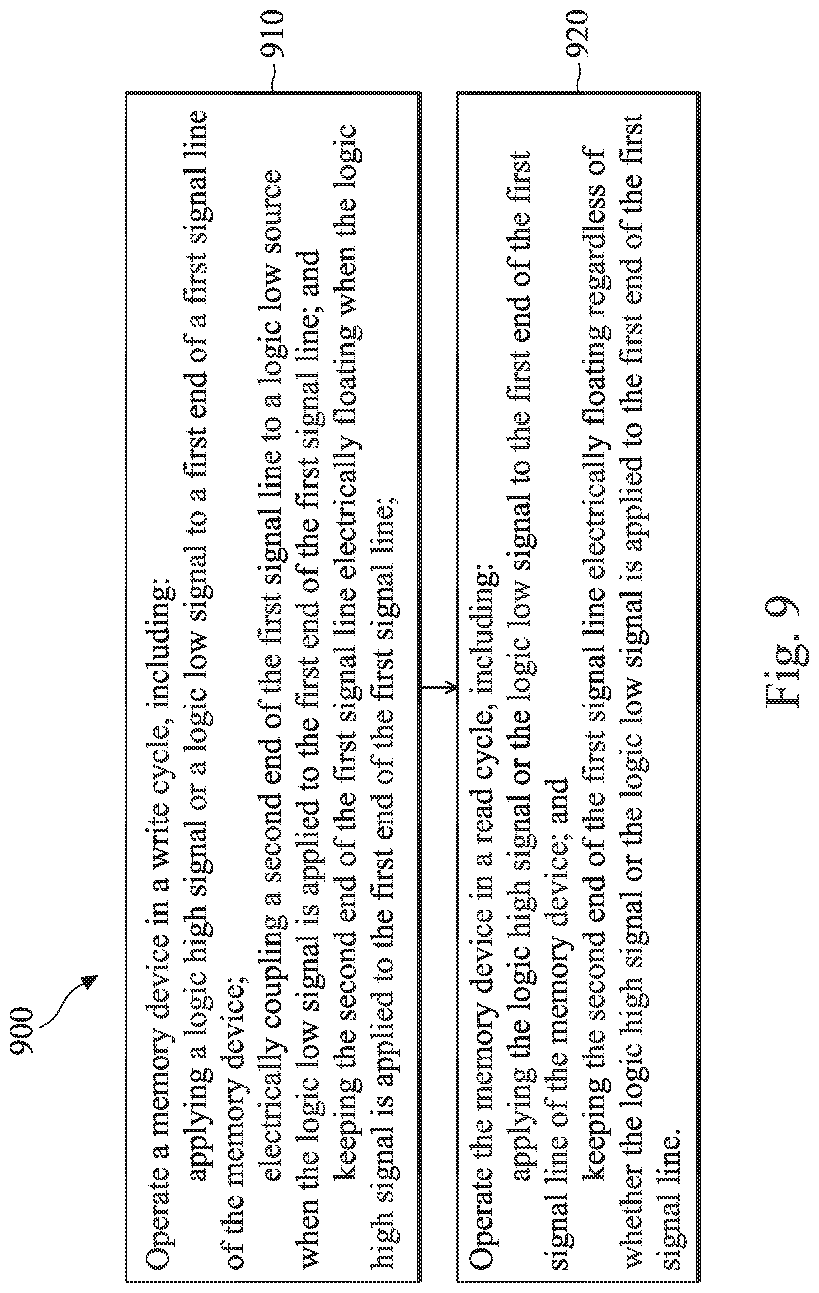 Patent US12106801 Figure 9 – Circuit for reducing voltage degradation caused by parasitic resistance in a memory device