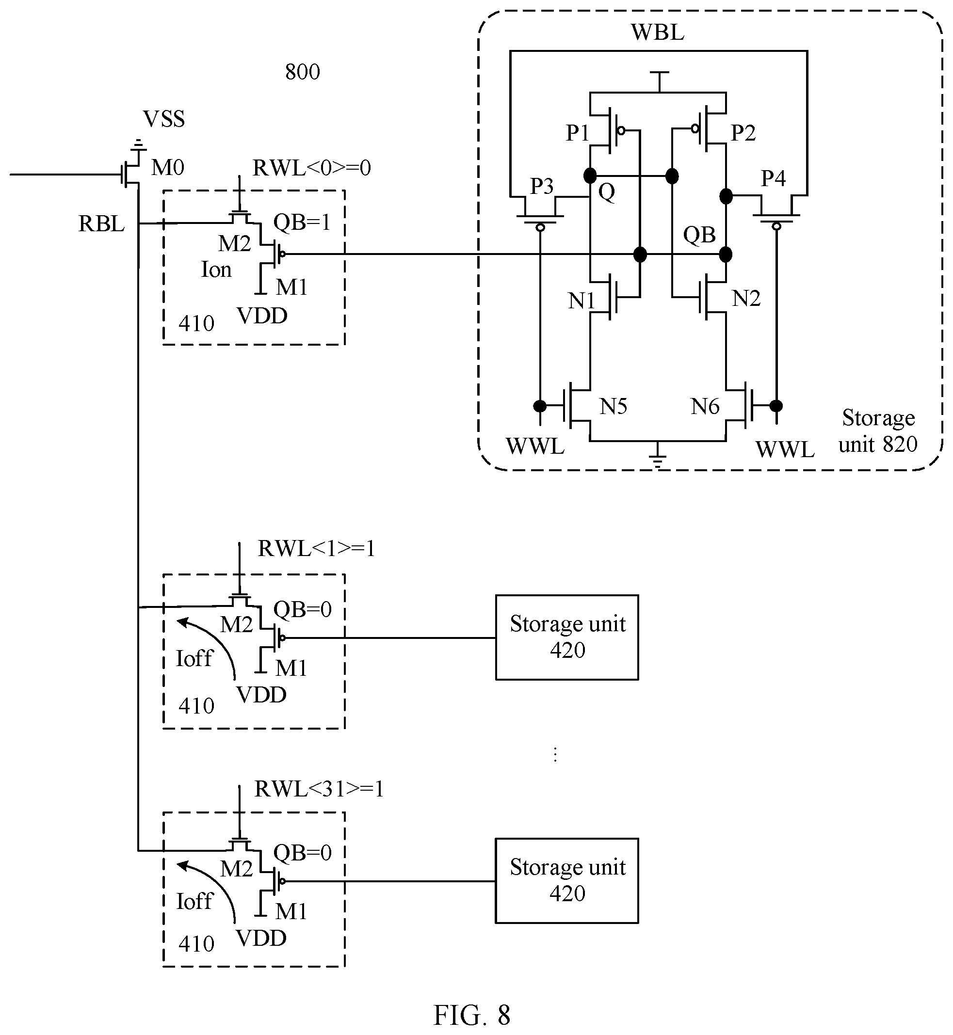 Patent US12106802 Figure 6 – Storage array having half schmitt inverter