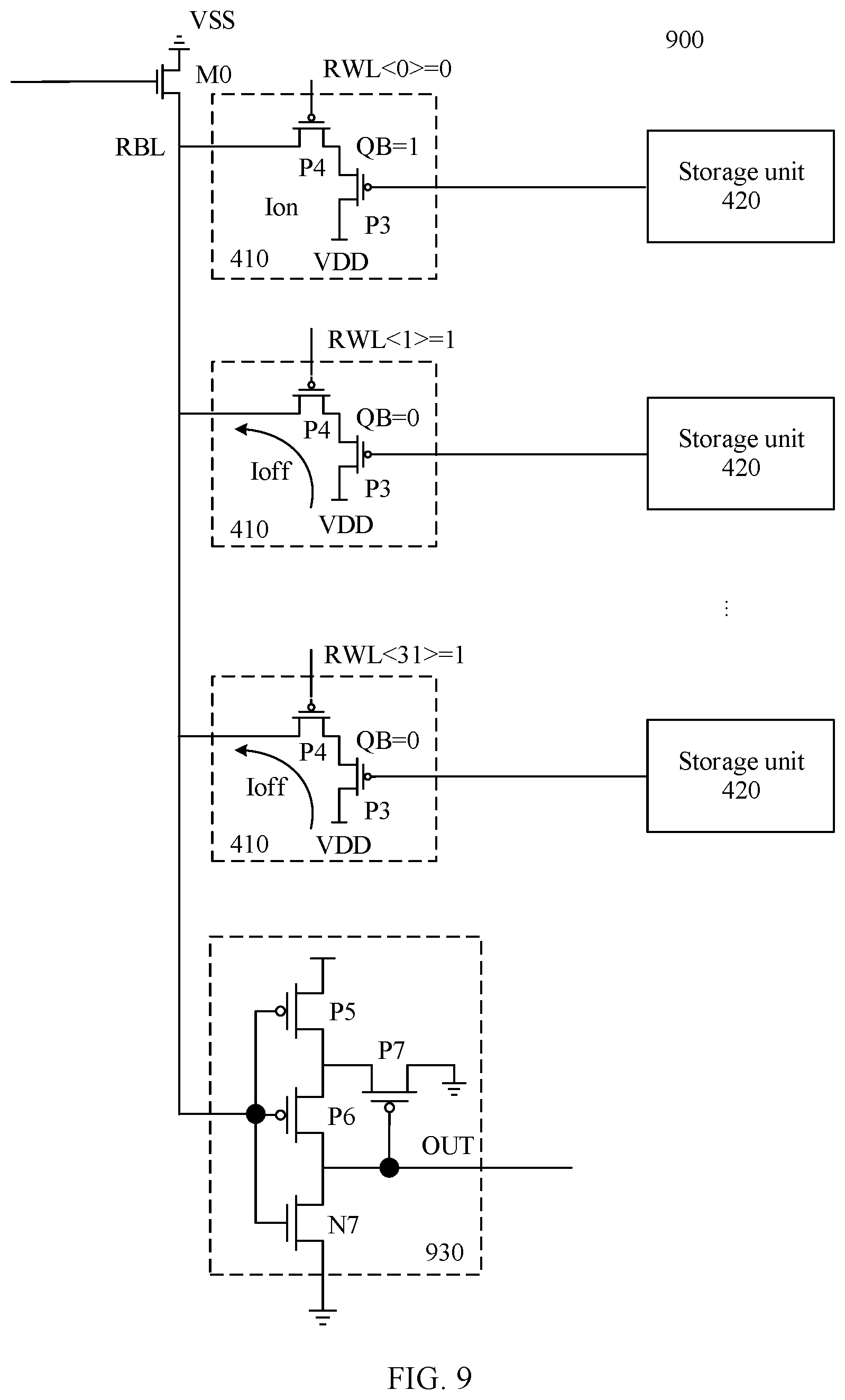 Patent US12106802 Figure 7 – Storage array having half schmitt inverter