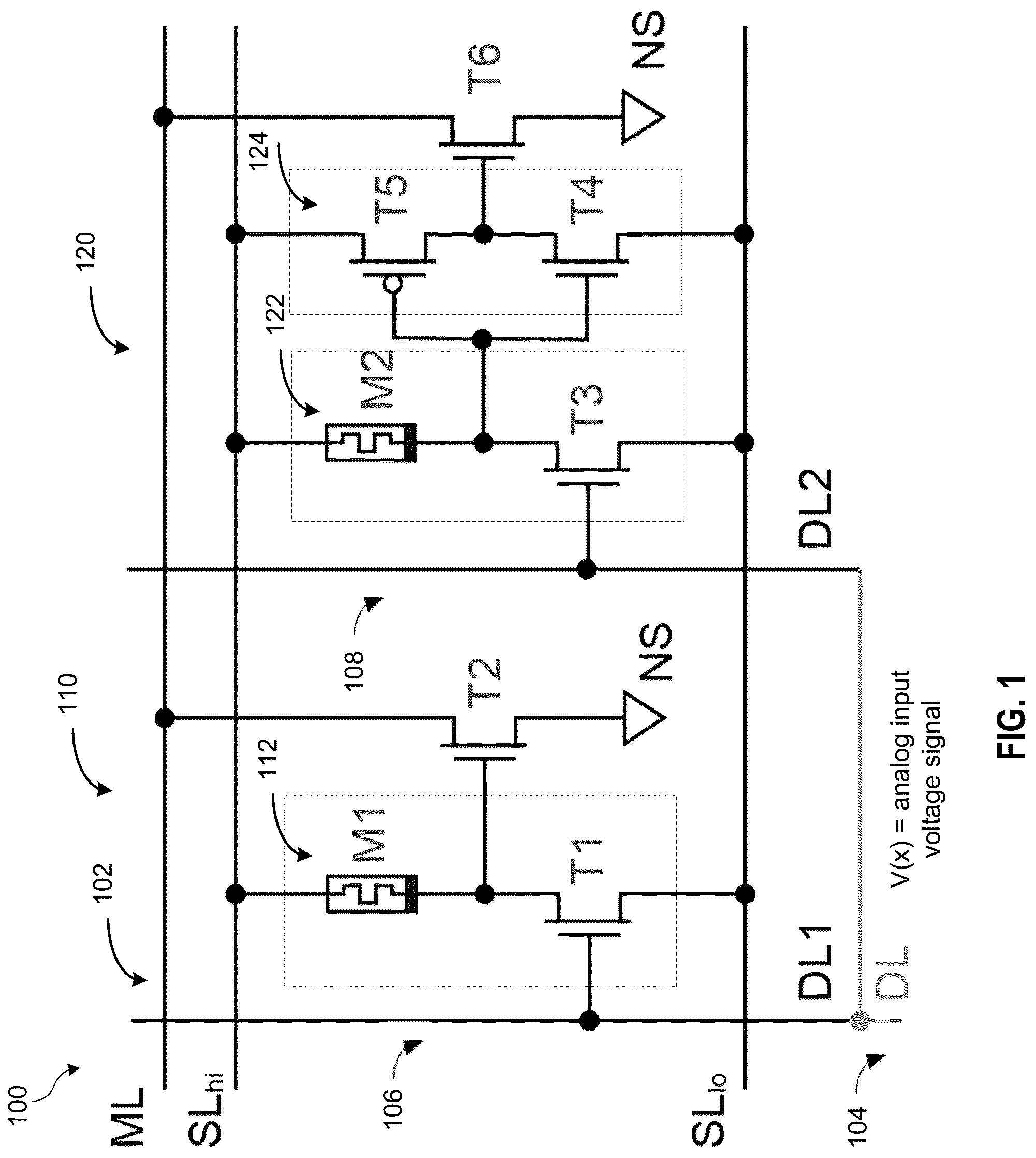 Patent US12106805 Figure 1 – Increased precision analog content addressable memories
