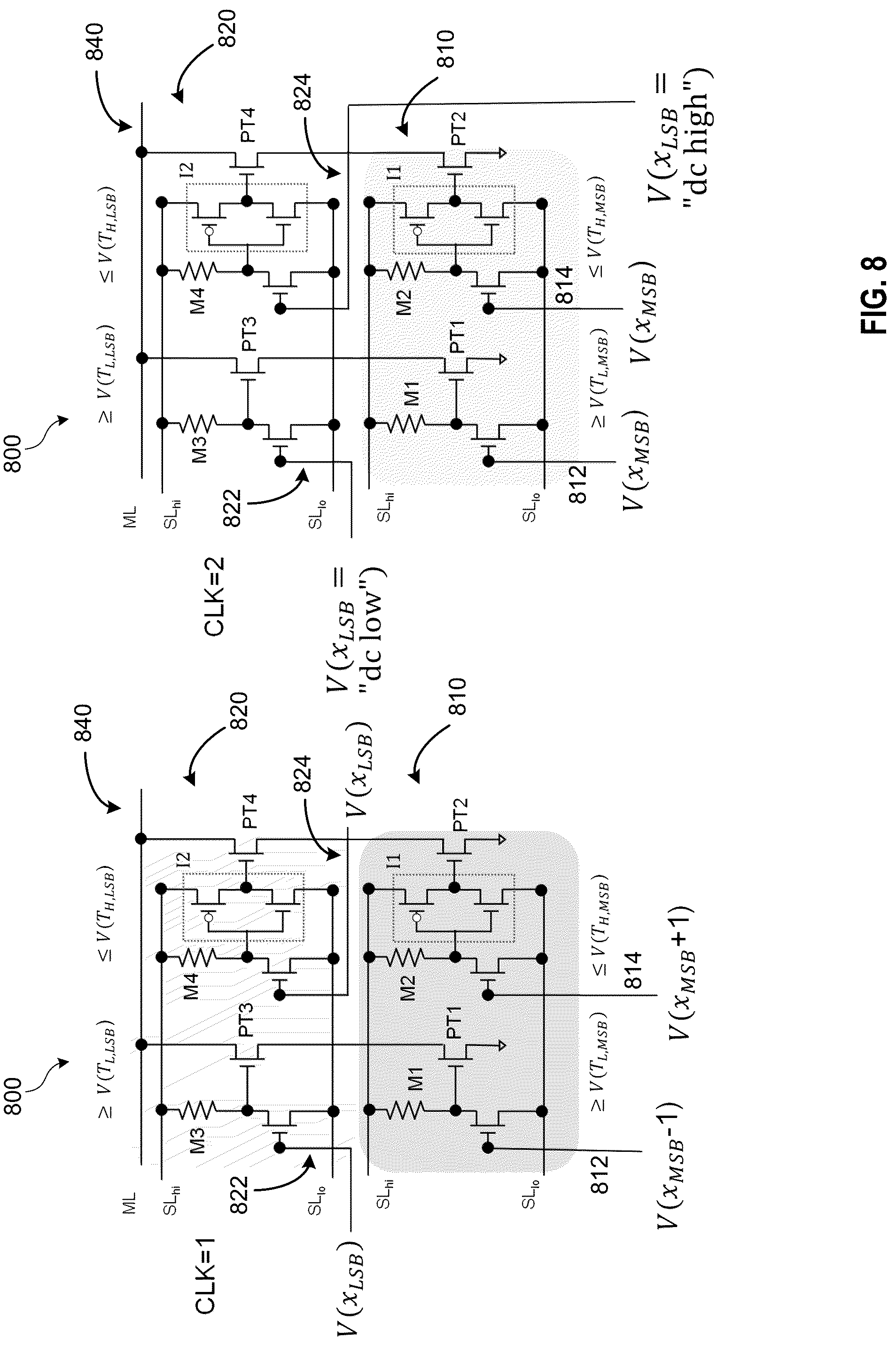 Patent US12106805 Figure 8 – Increased precision analog content addressable memories