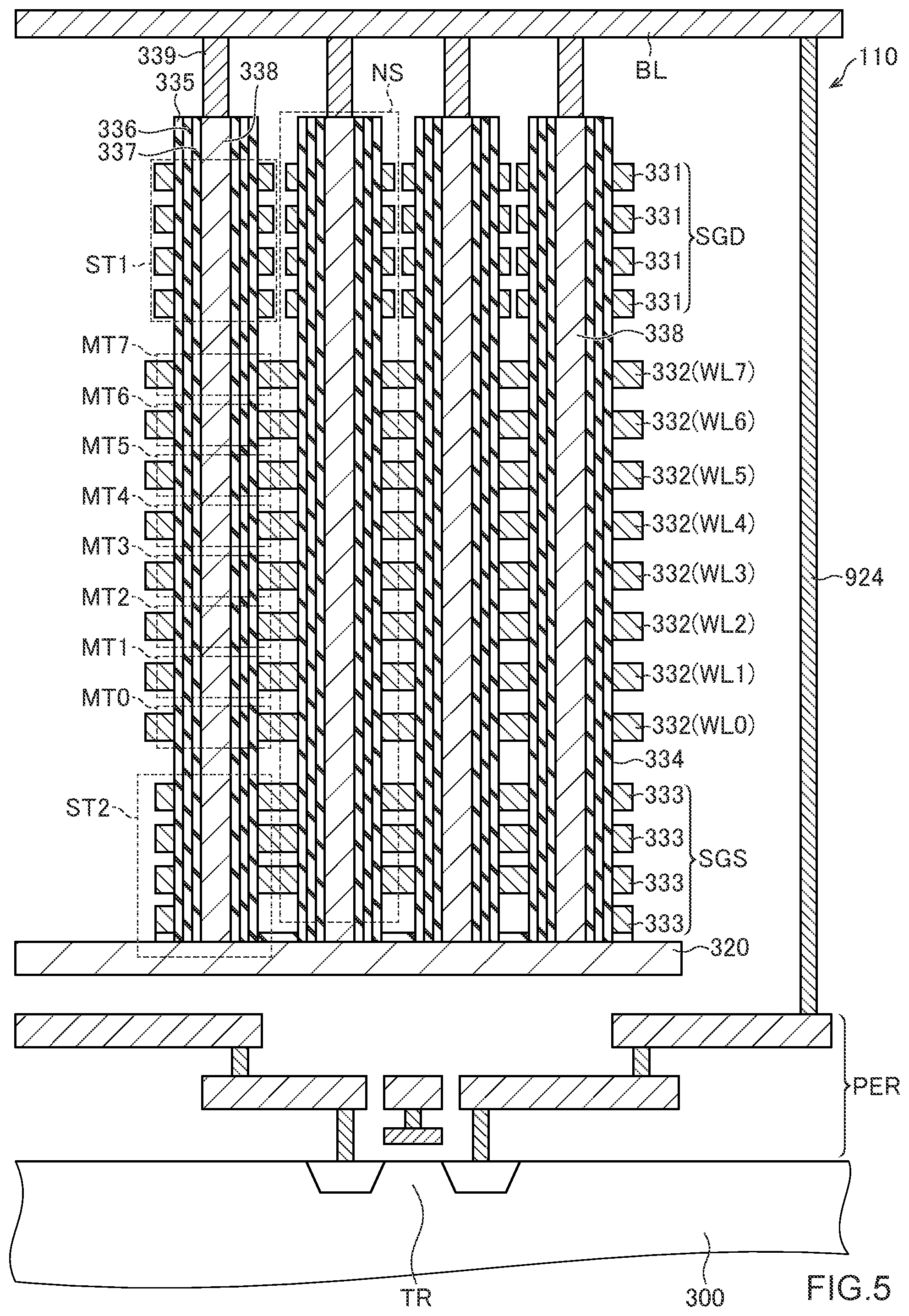 Patent US12106811 Figure 5 – Semiconductor memory device