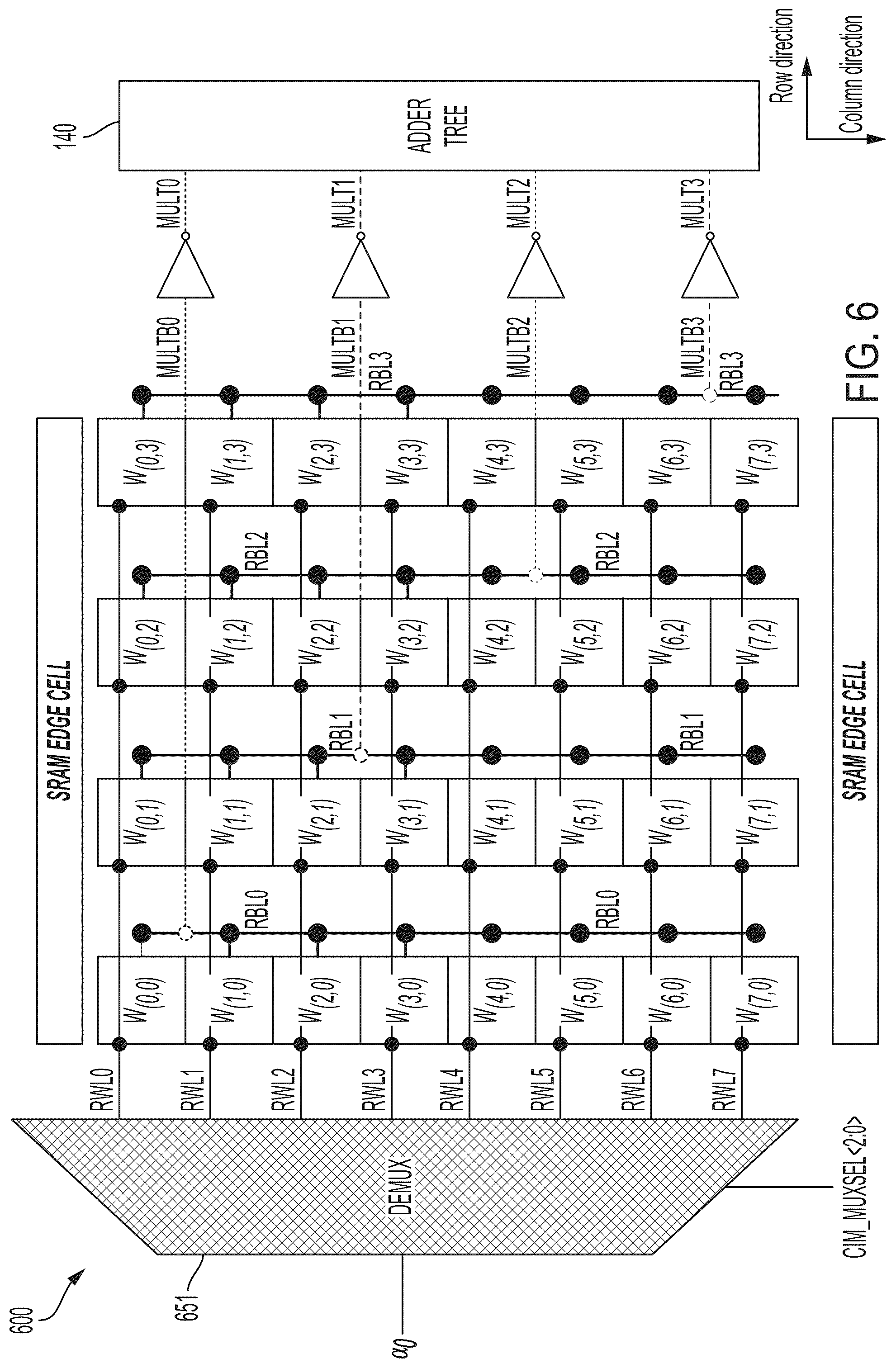 Patent US12106822 Figure 6 – Memory array with programmable number of filters