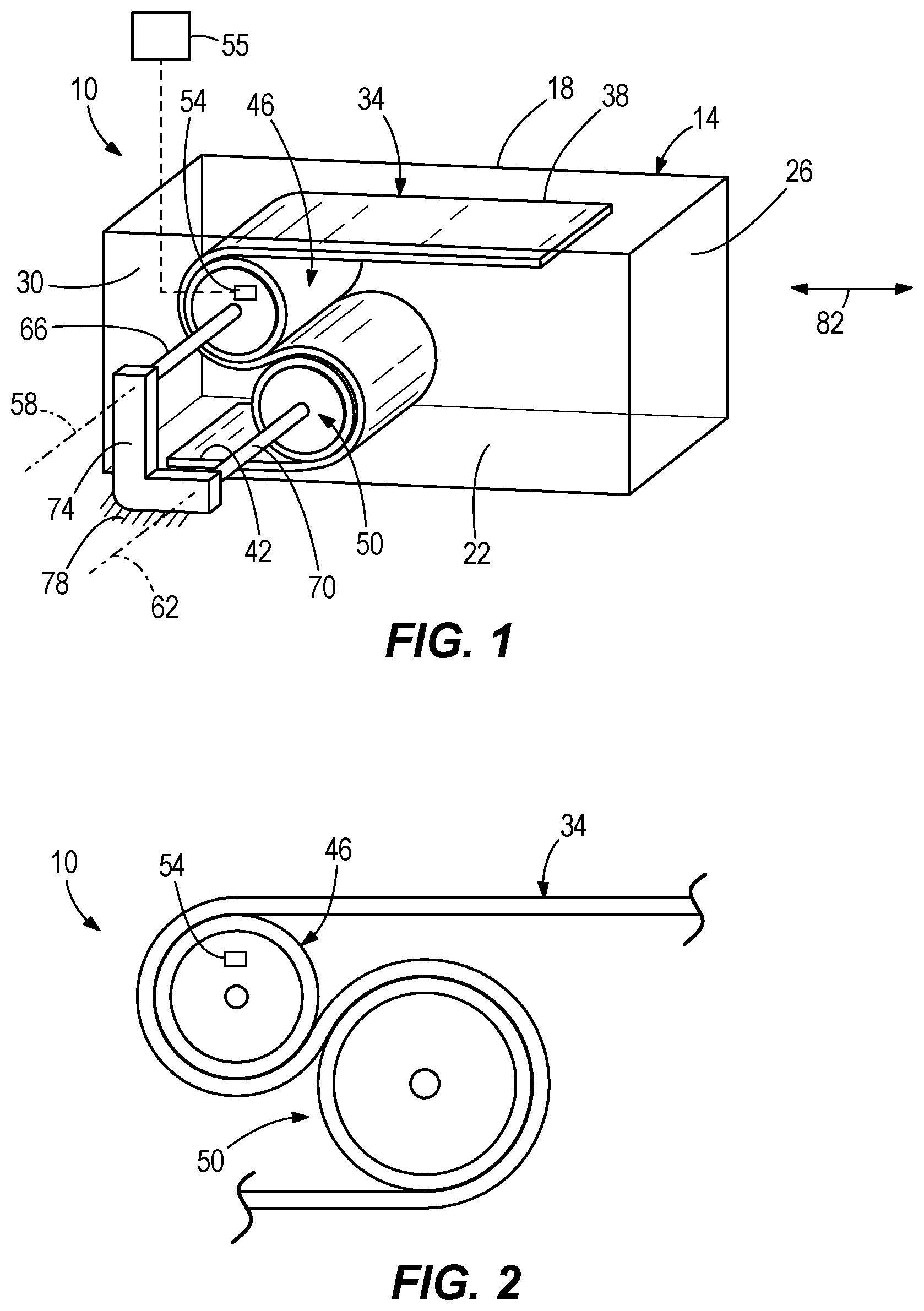 Patent US12106824 Figure 1 – Positioning system with flexible band and rollers