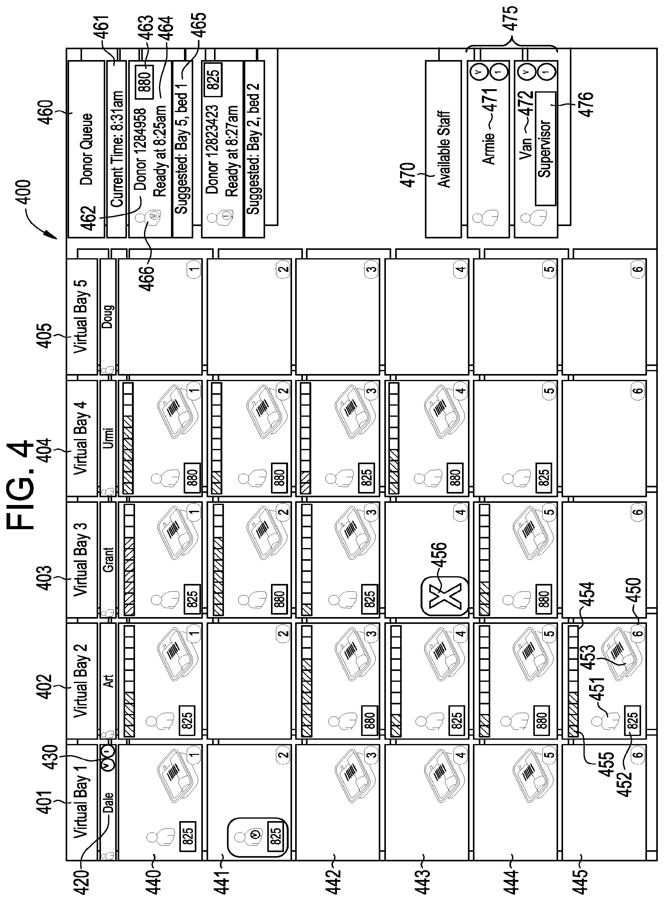 Patent US12106832 Figure 4 – Distributed computing system for blood processing procedures
