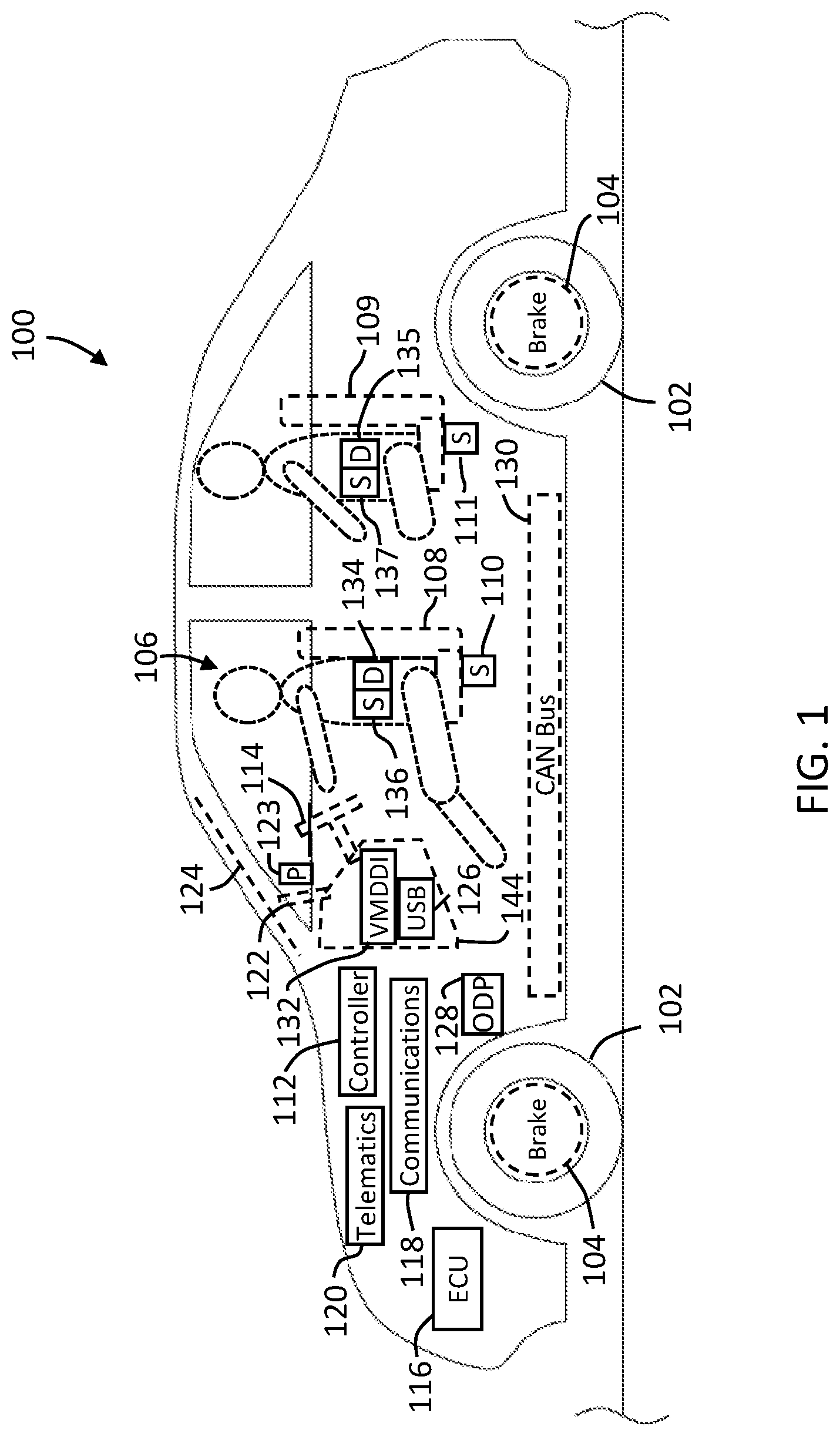 Patent US12106852 Figure 1 – Vehicle medical device interface system